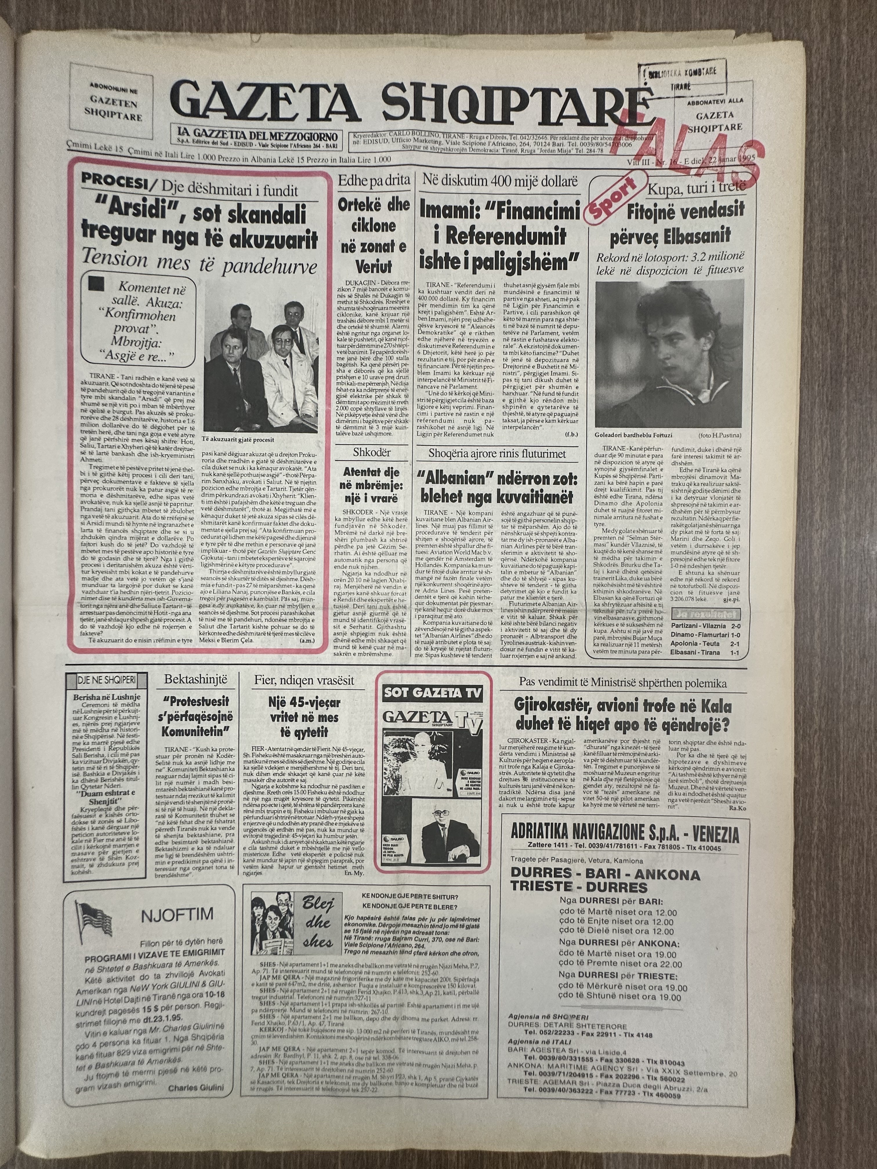Gazeta Shqiptare 1995-01-22