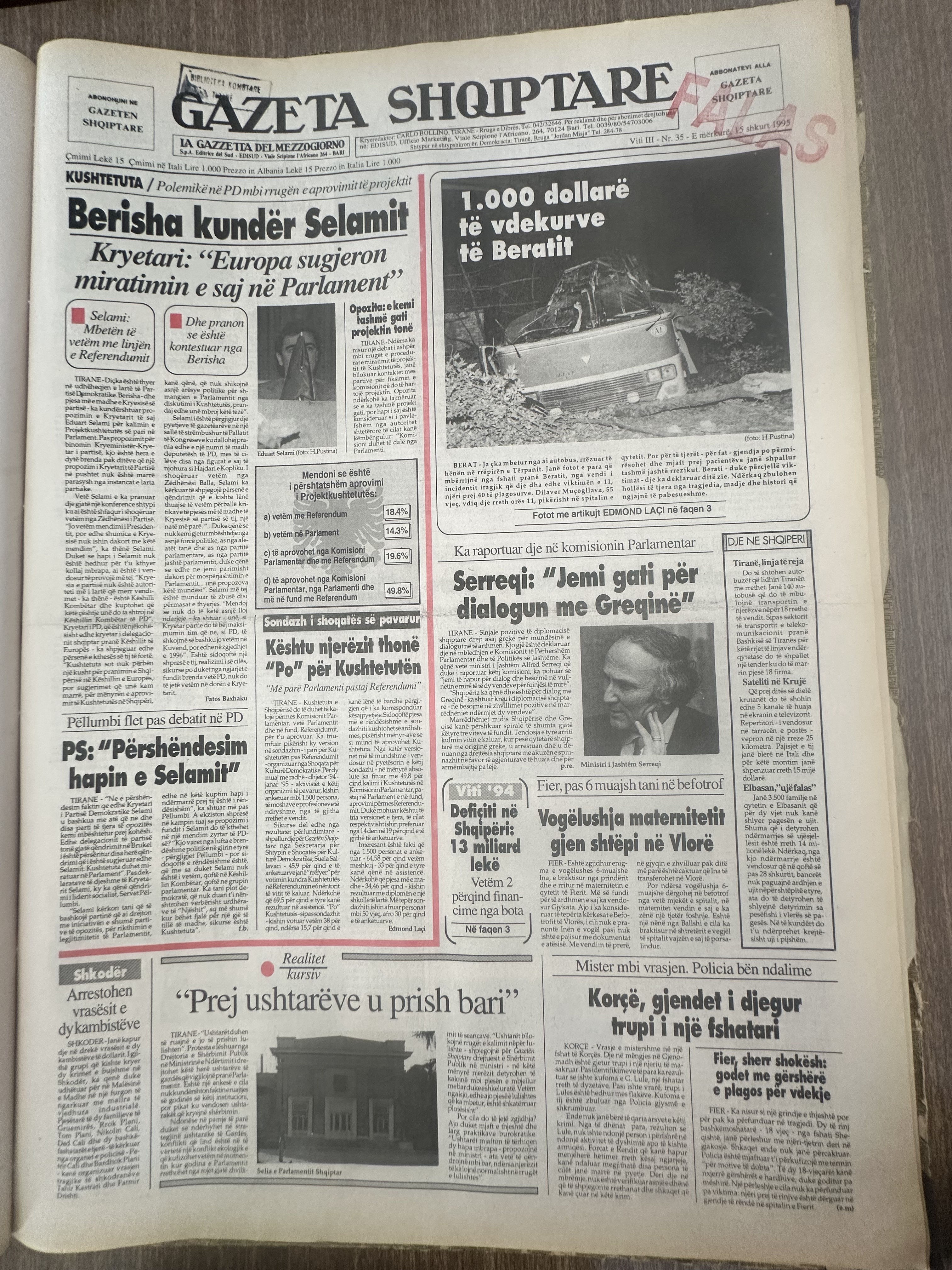 Gazeta Shqiptare 1995-02-25
