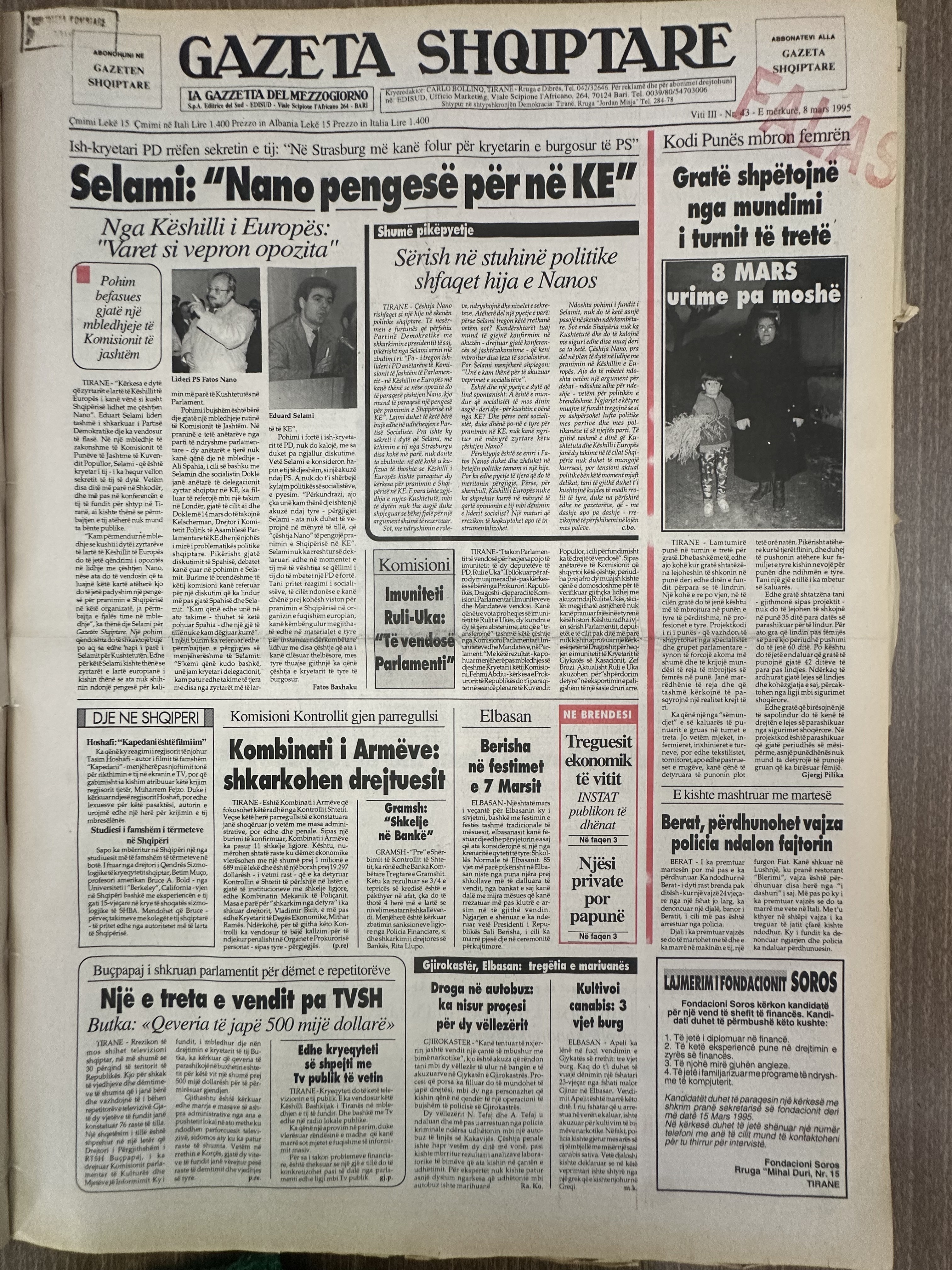 Gazeta Shqiptare 1995-03-08