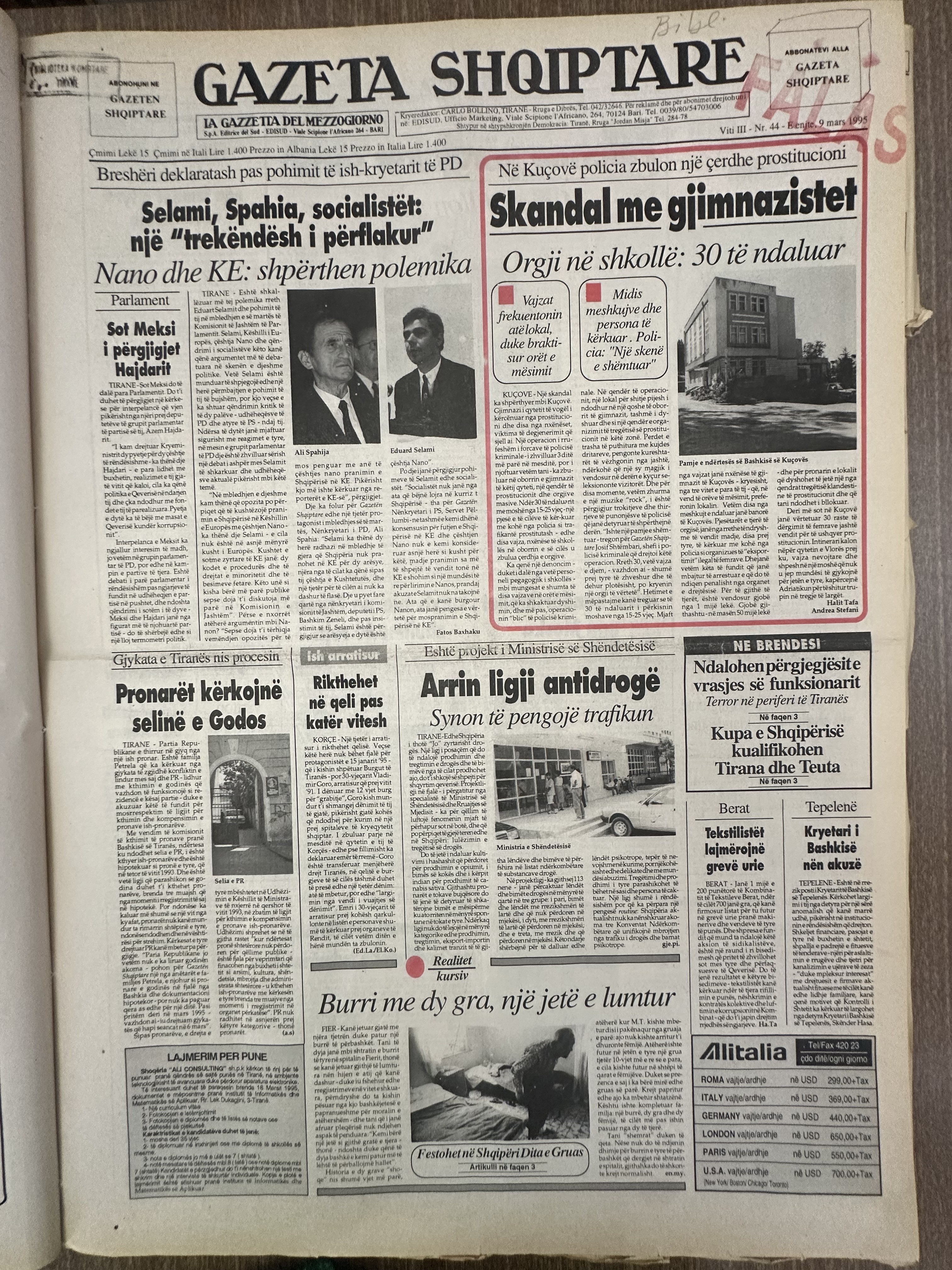 Gazeta Shqiptare 1995-03-09