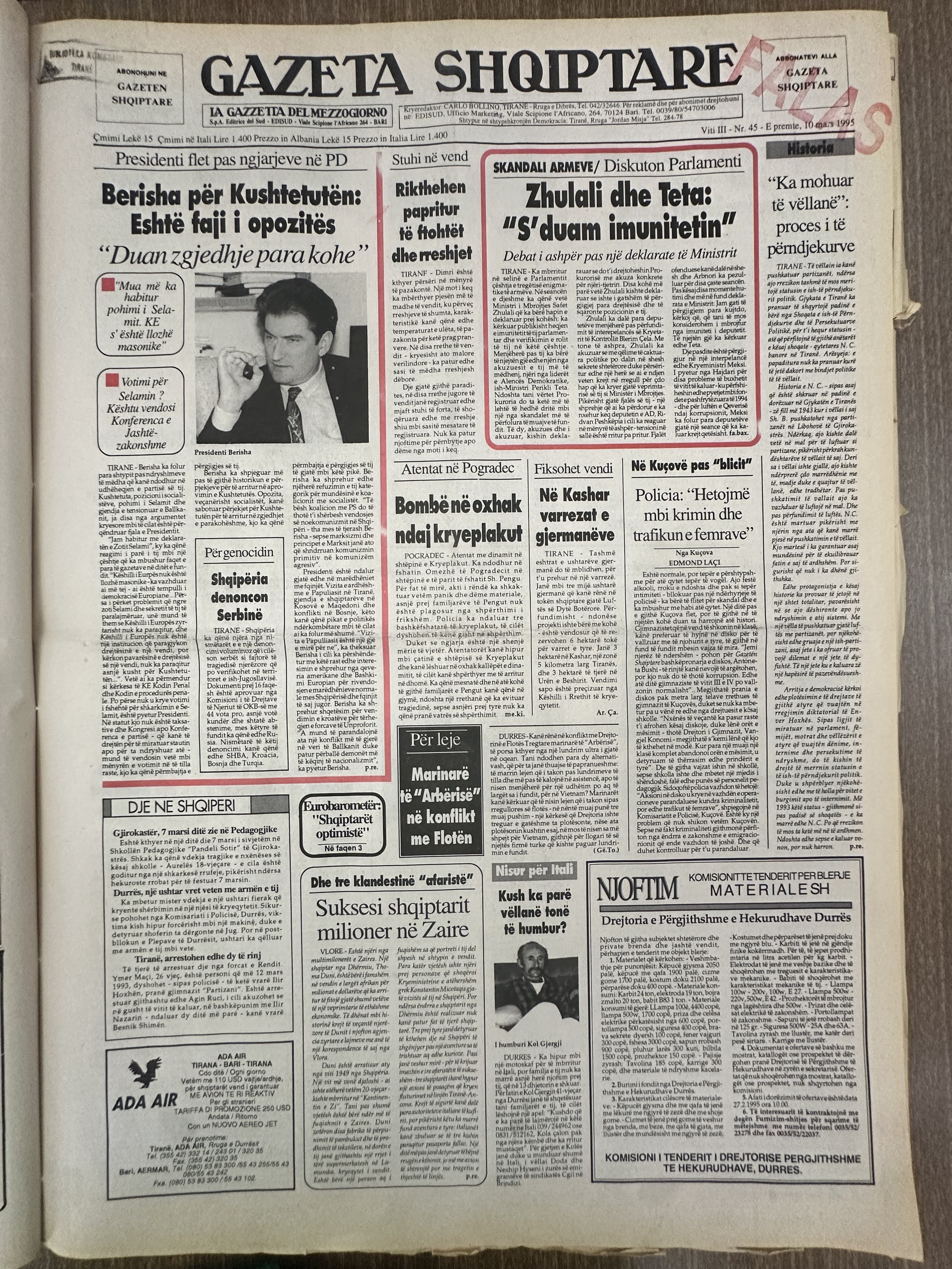 Gazeta Shqiptare 1995-03-10
