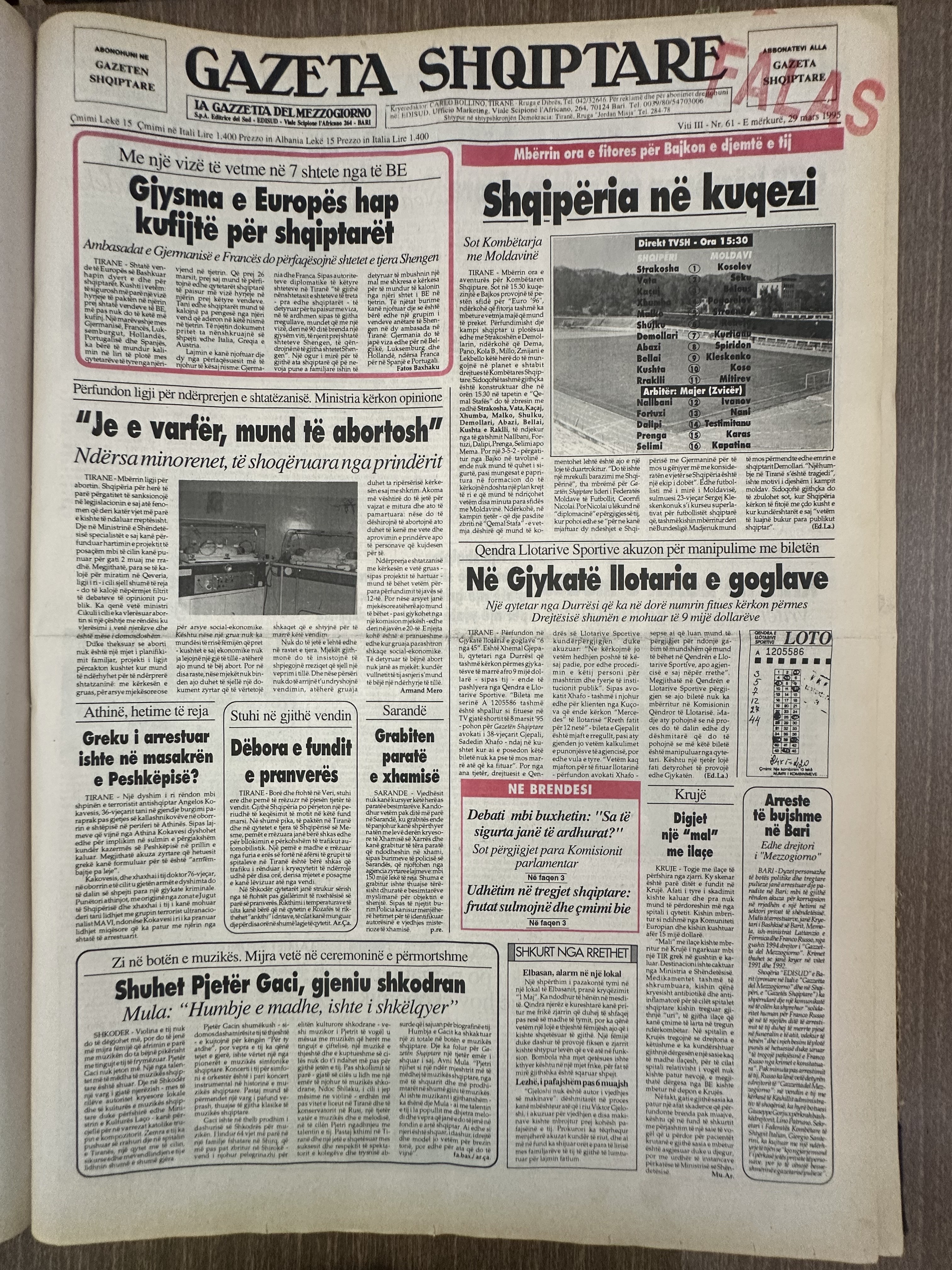 Gazeta Shqiptare 1995-03-29