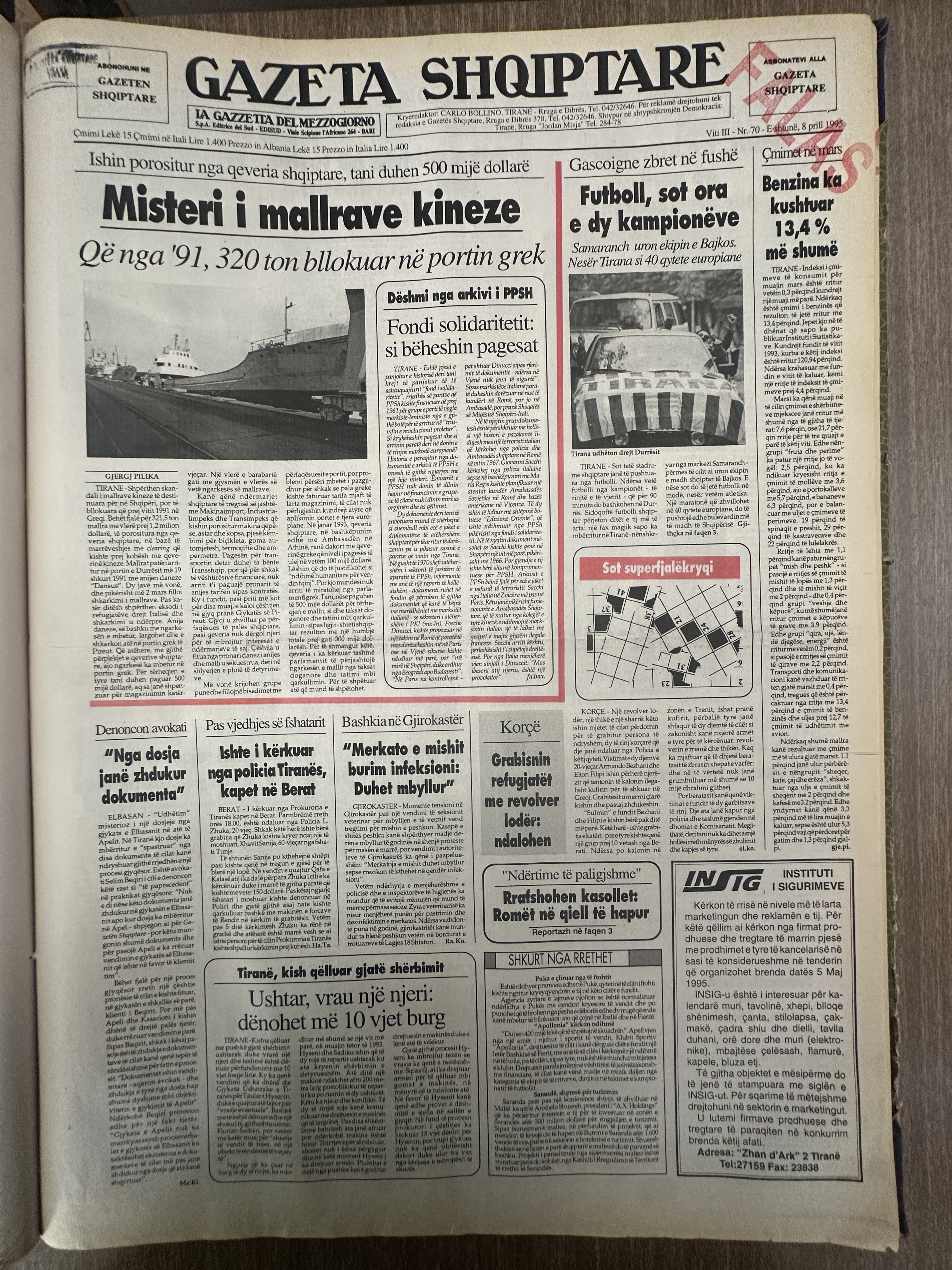Gazeta Shqiptare 1995-04-08