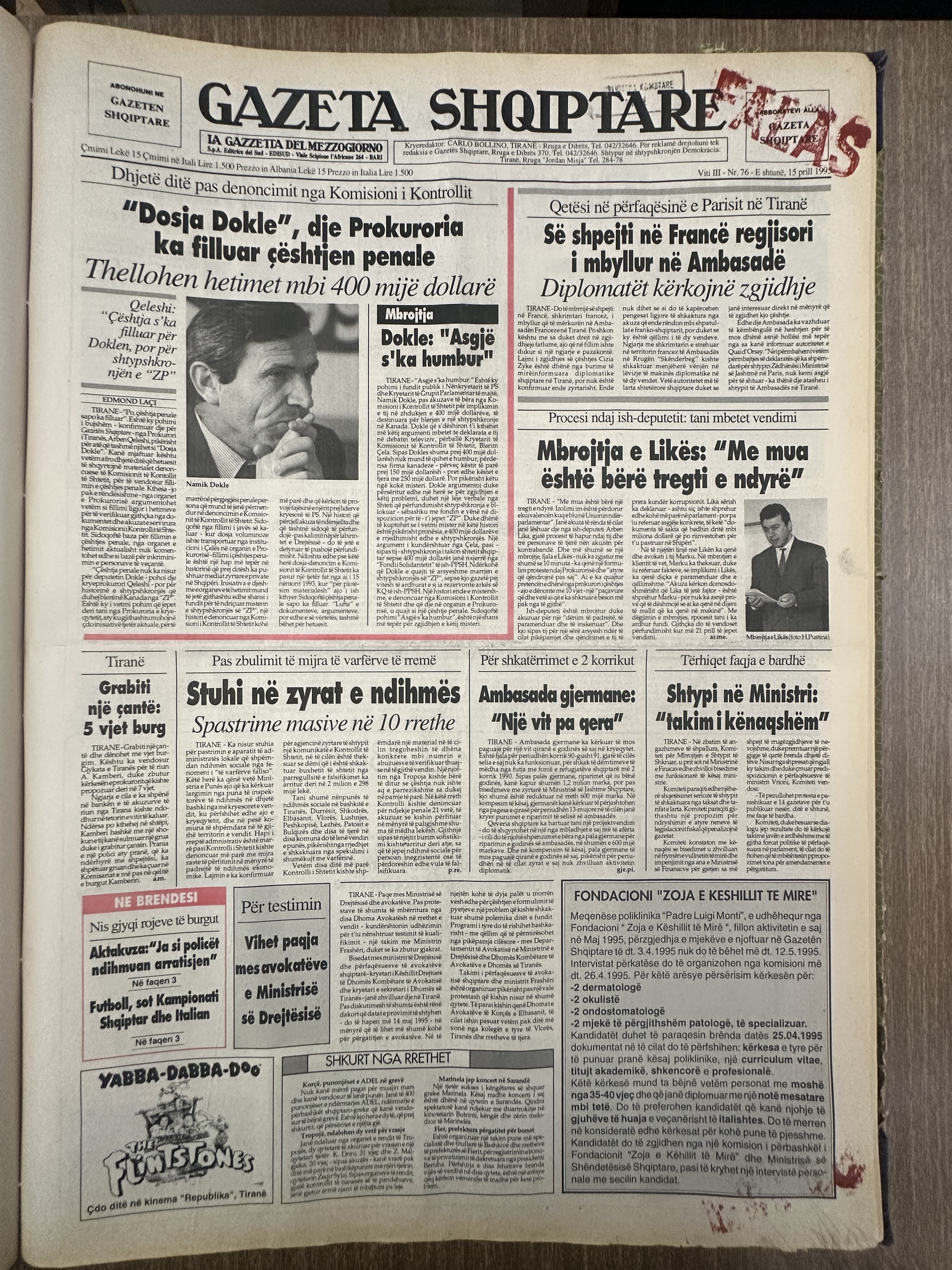 Gazeta Shqiptare 1999-01-15