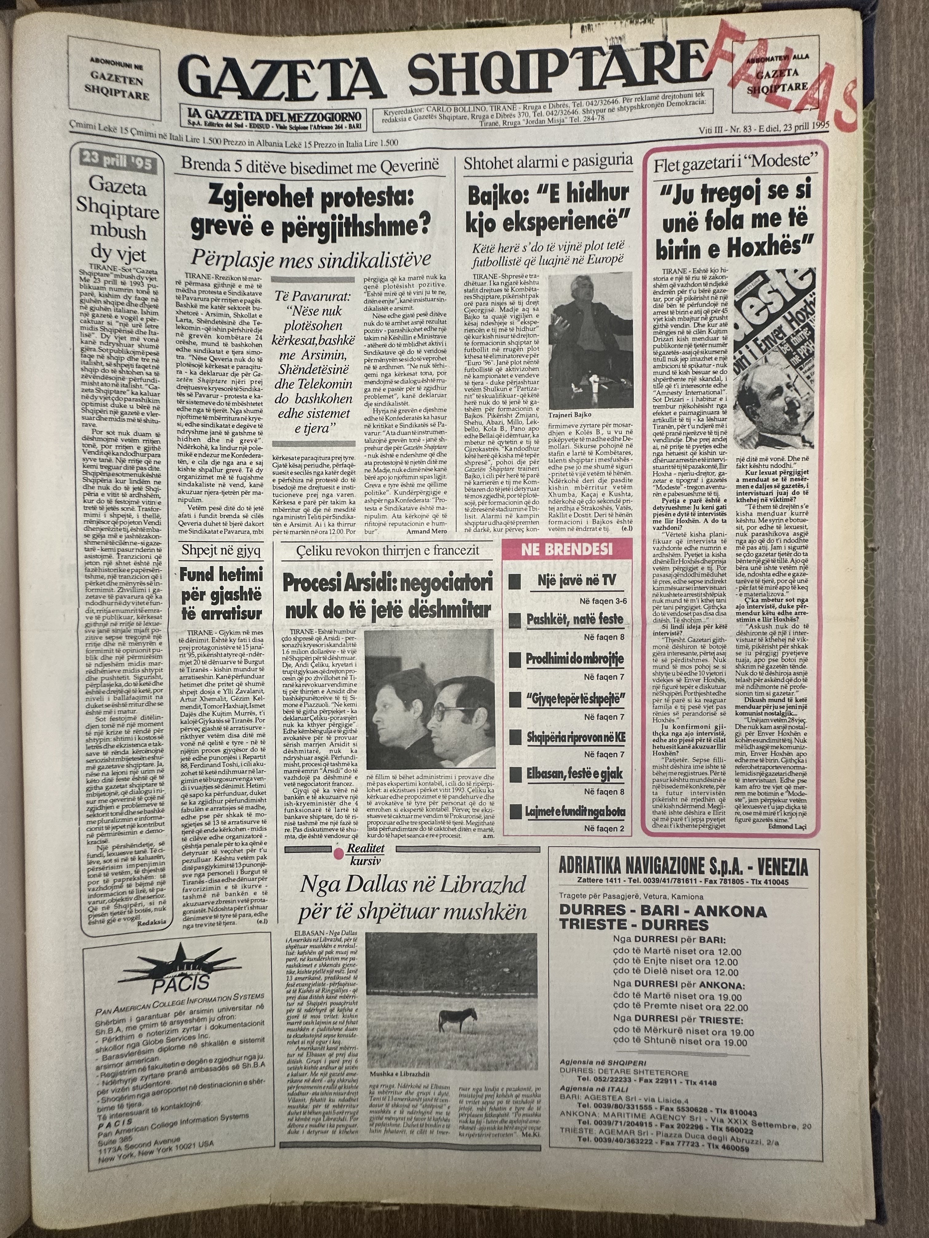 Gazeta Shqiptare 1995-04-23