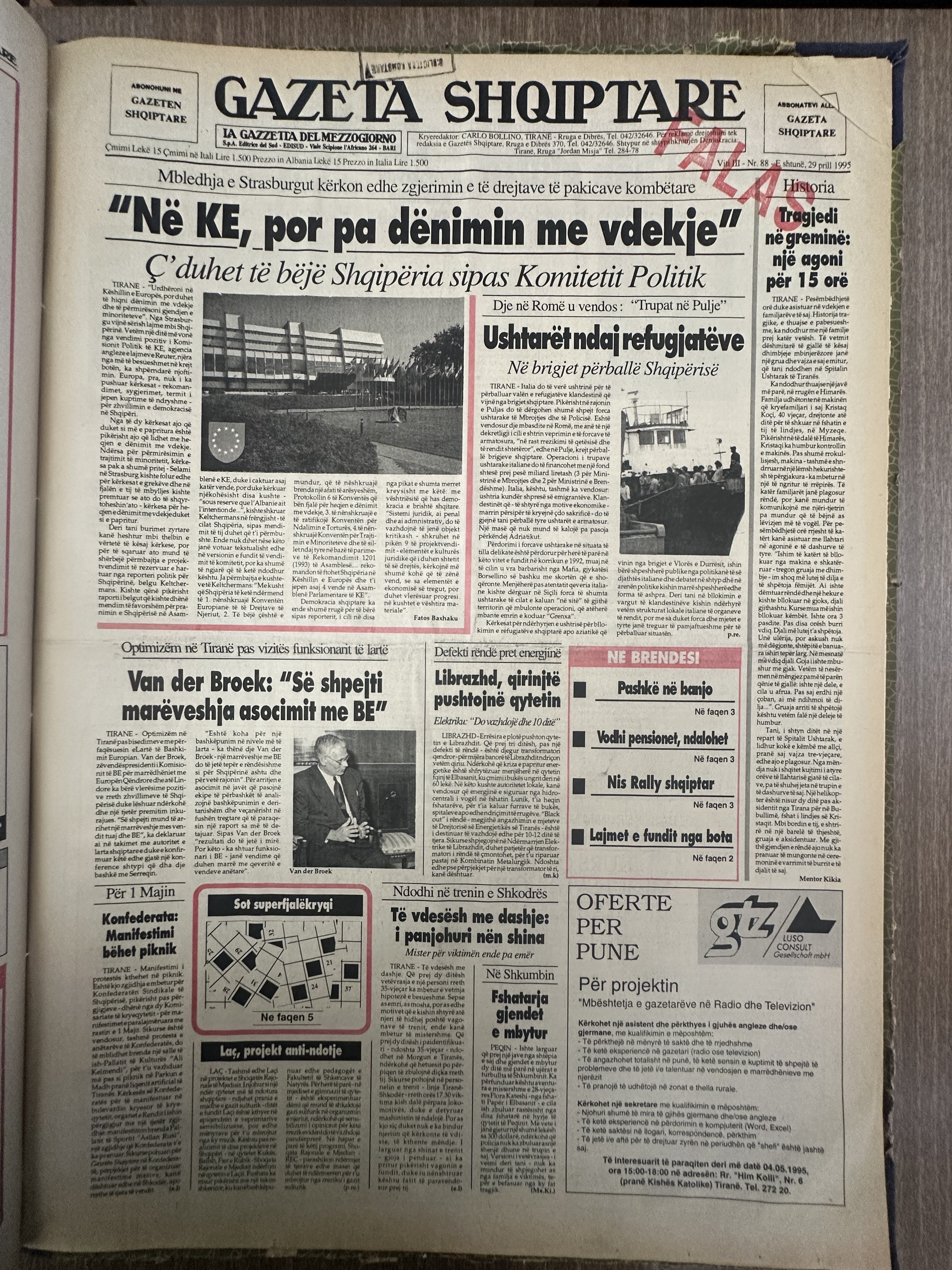 Gazeta Shqiptare 1995-04-29