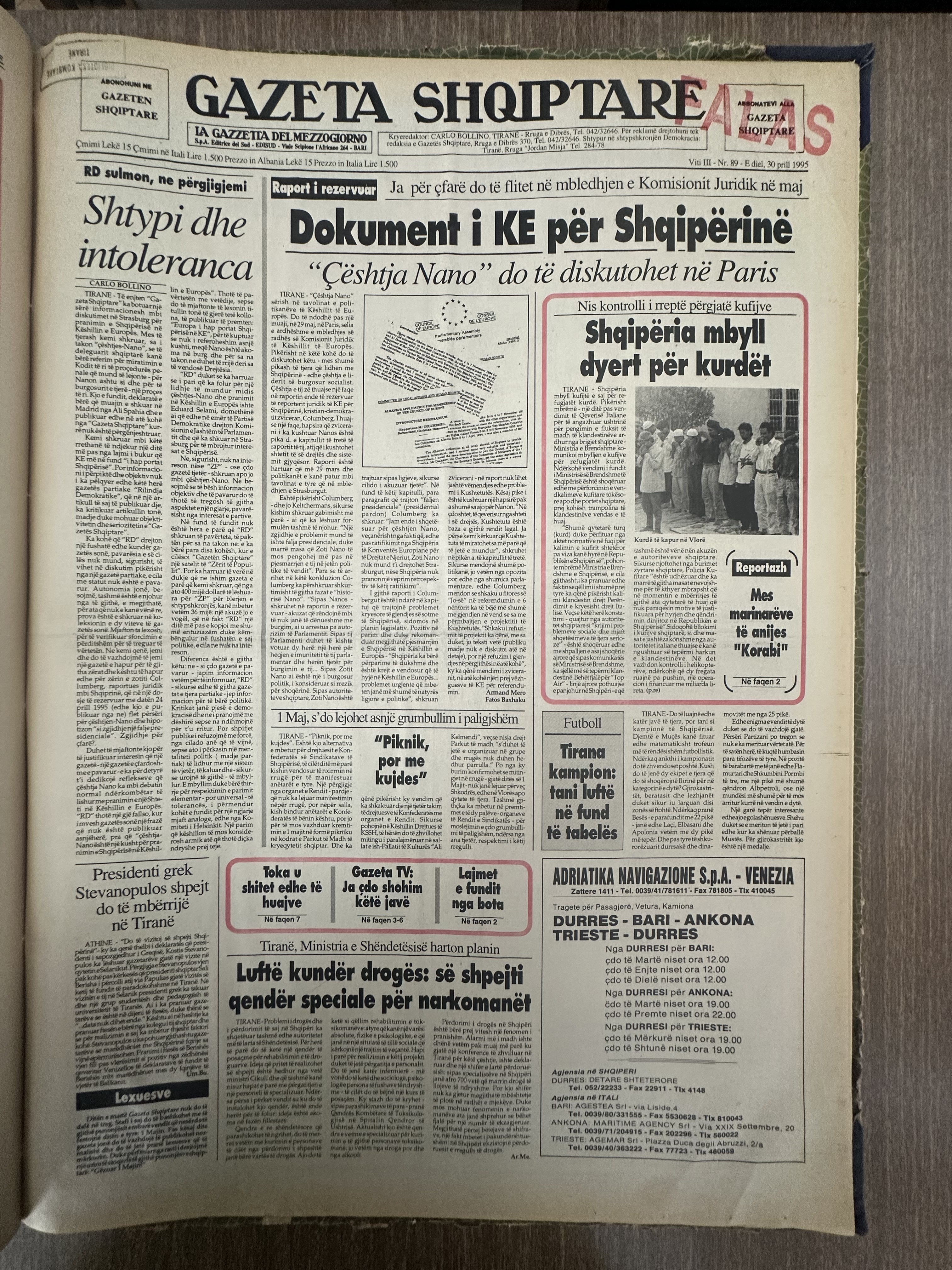 Gazeta Shqiptare 1995-04-30