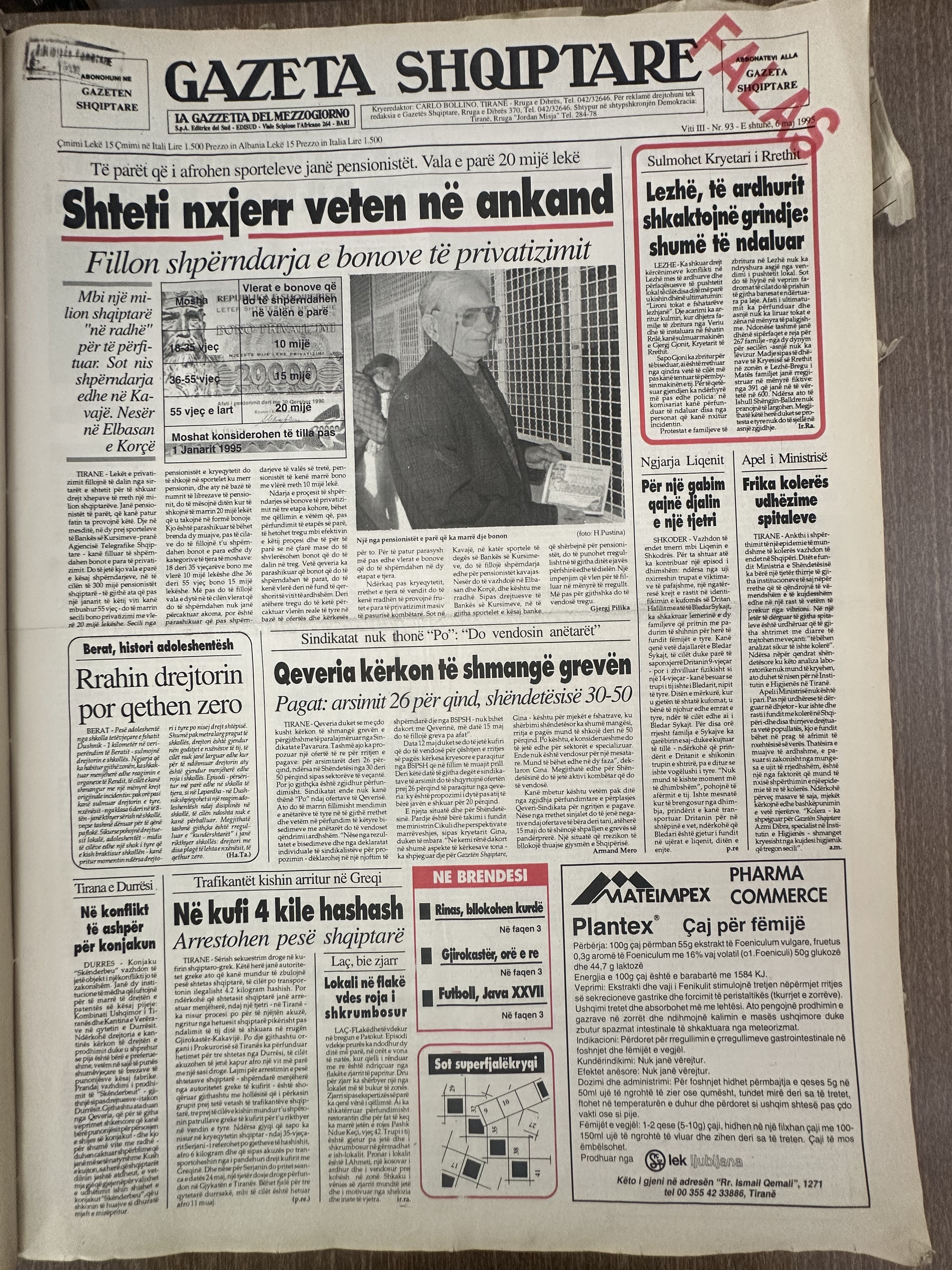 Gazeta Shqiptare 1995-05-06