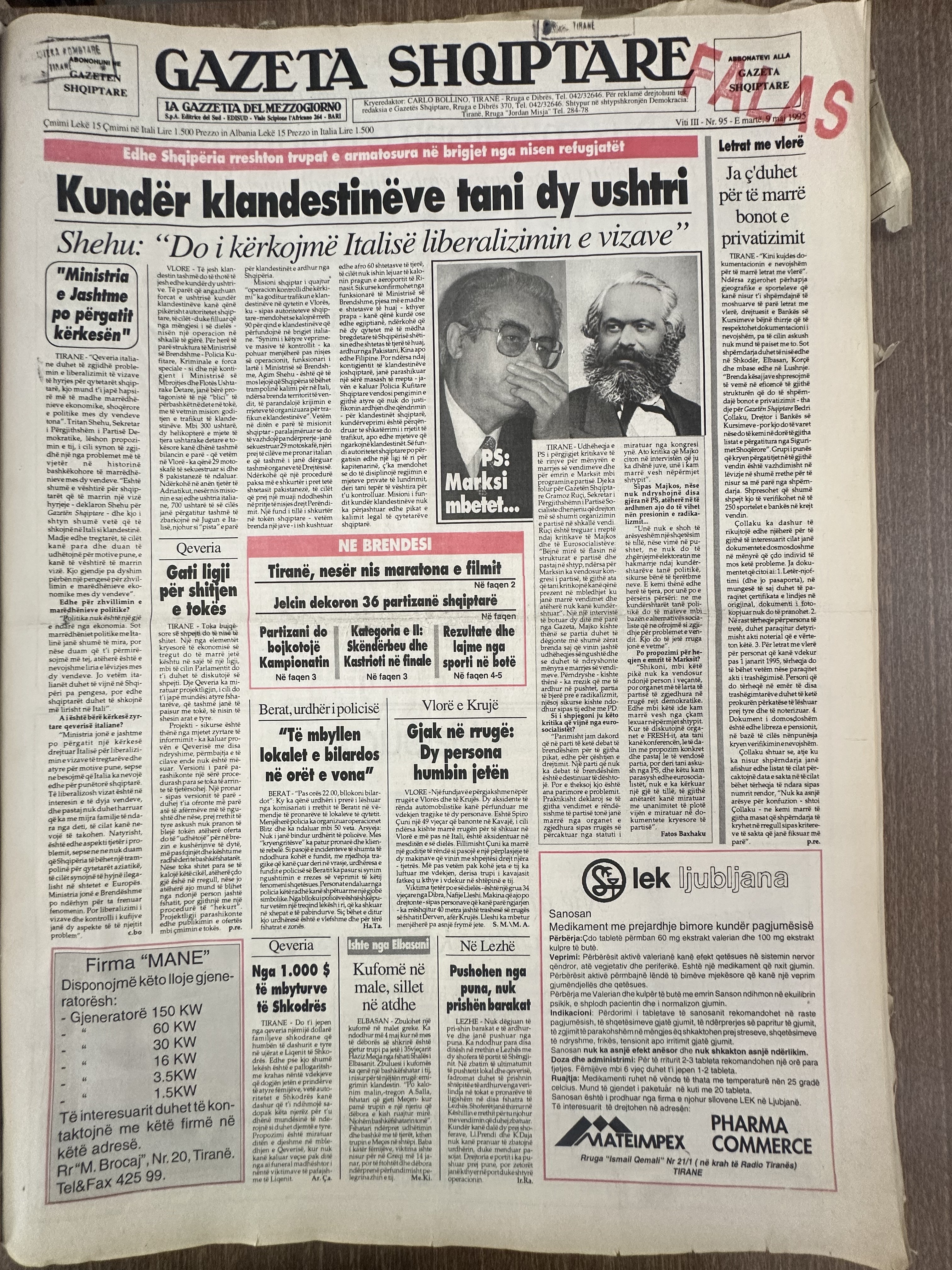 Gazeta Shqiptare 1995-05-09