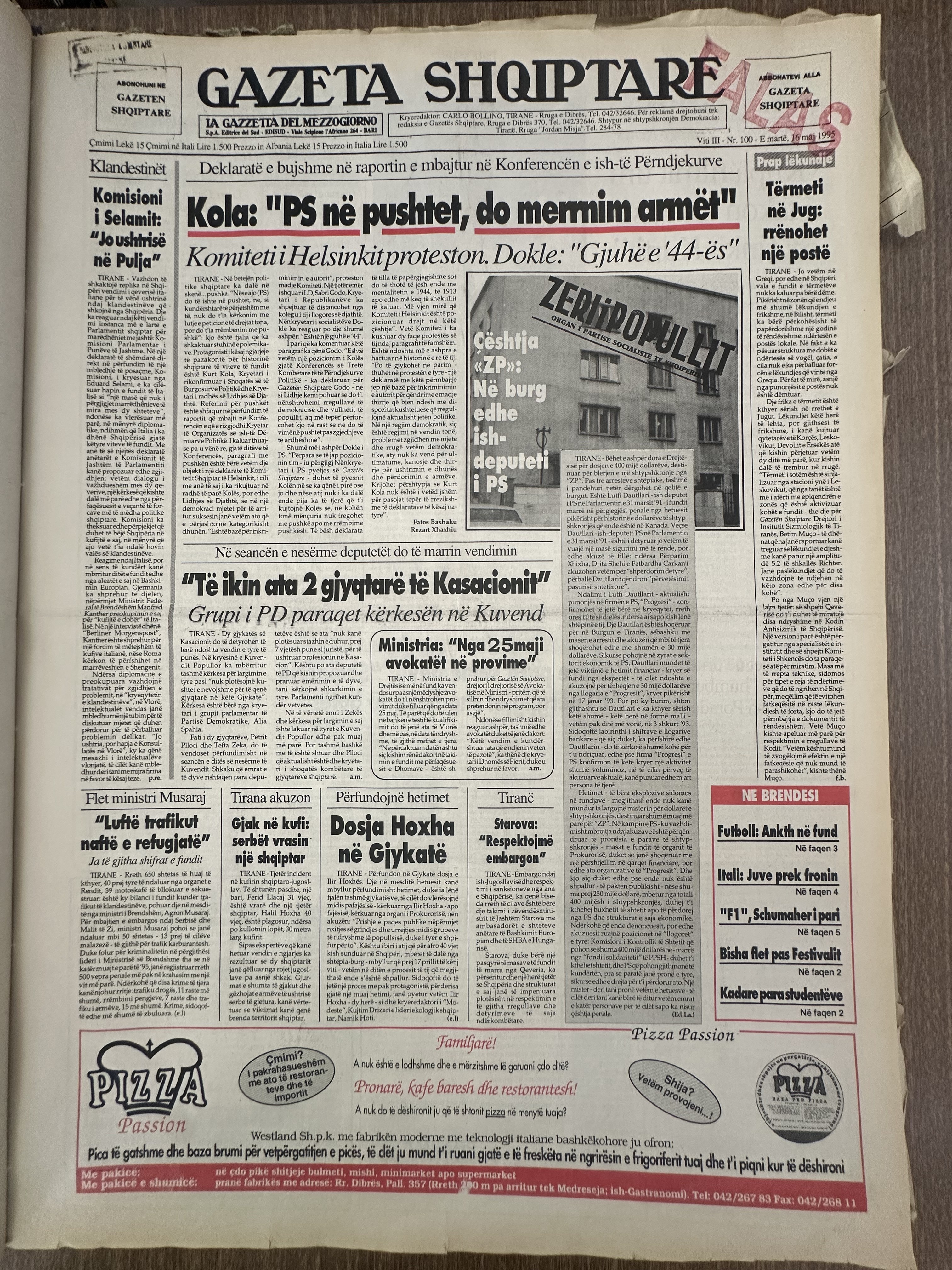 Gazeta Shqiptare 1995-05-16