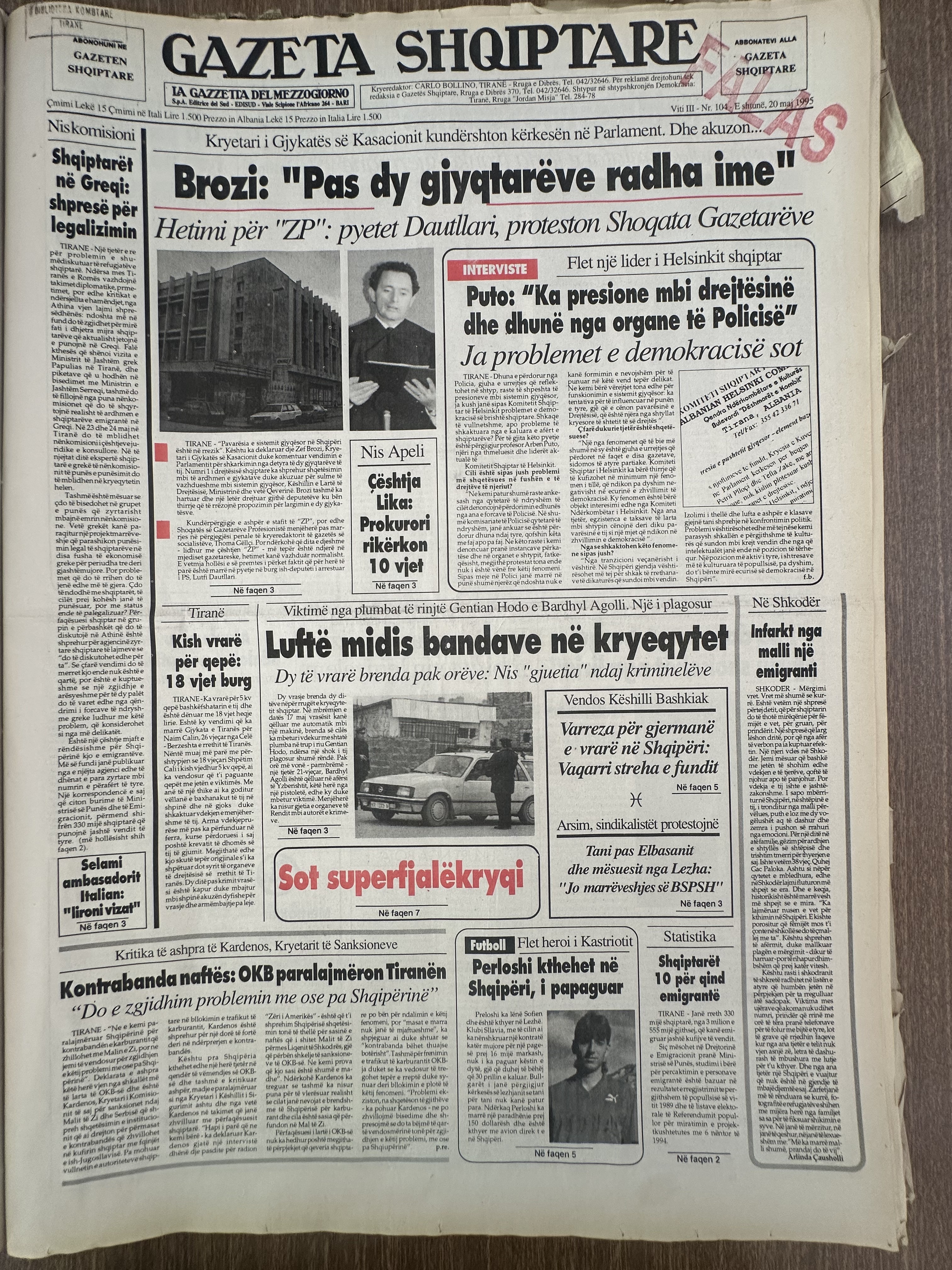 Gazeta Shqiptare 1995-05-20