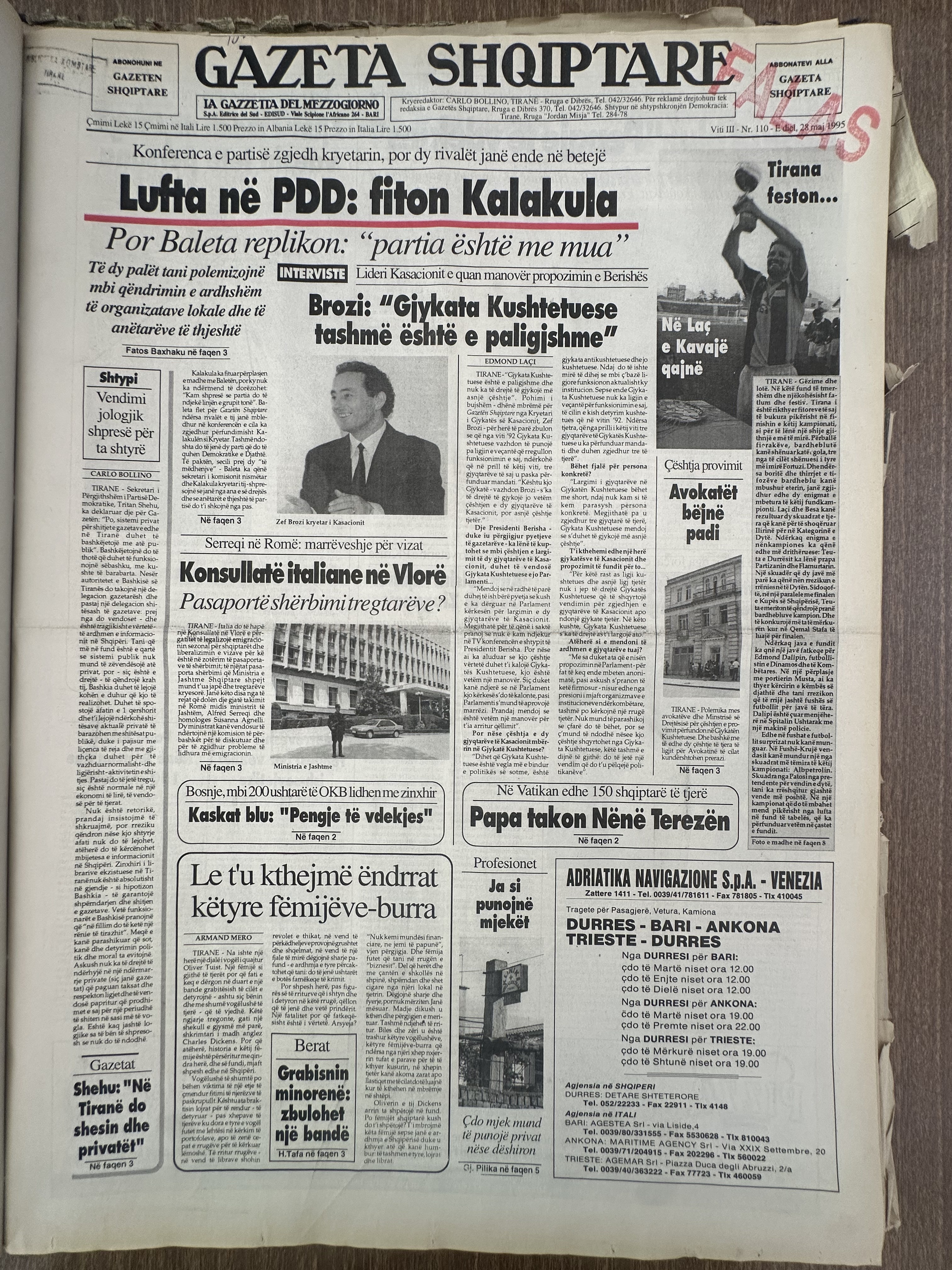 Gazeta Shqiptare 1995-05-20