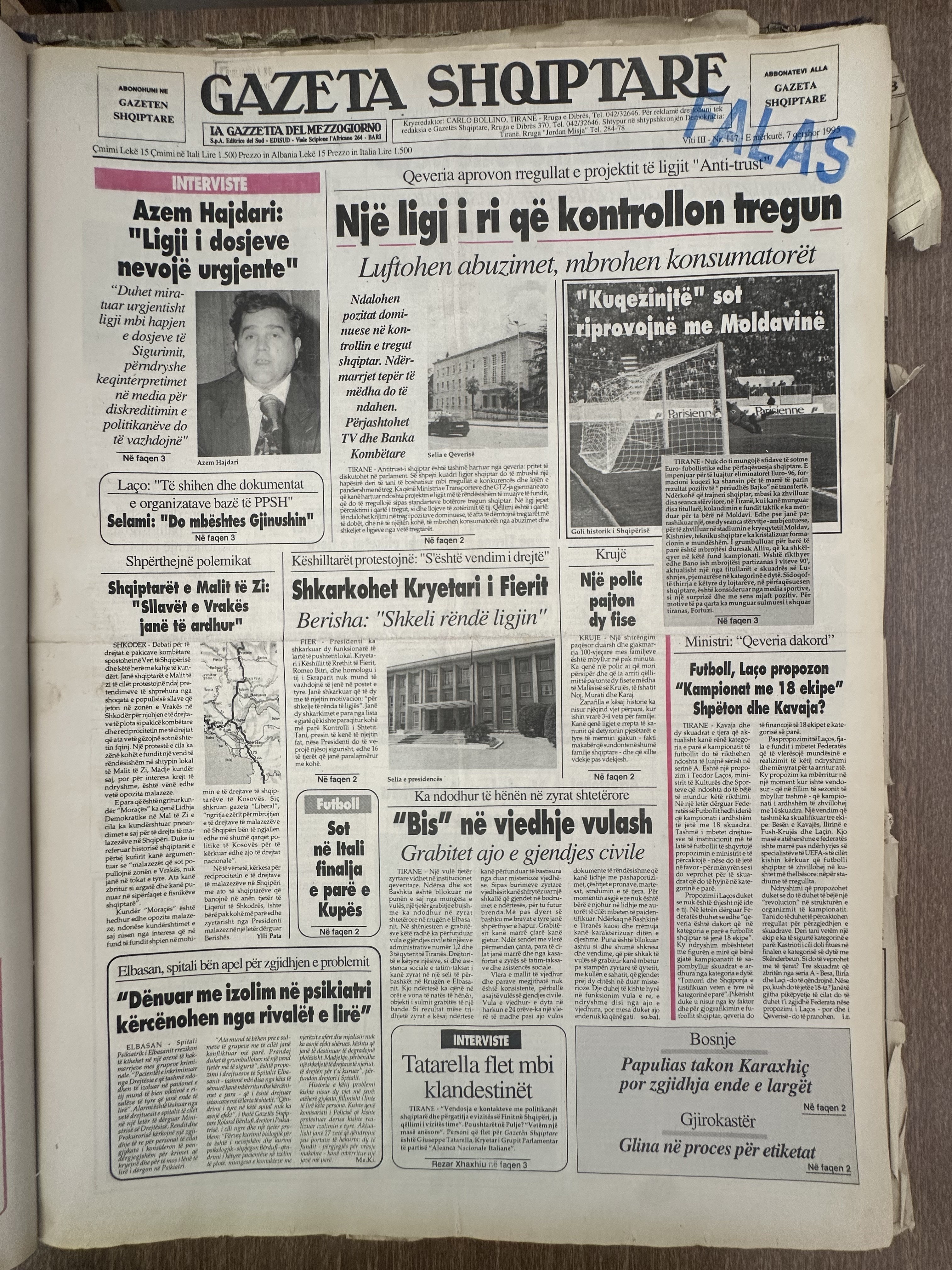 Gazeta Shqiptare 1995-09-07
