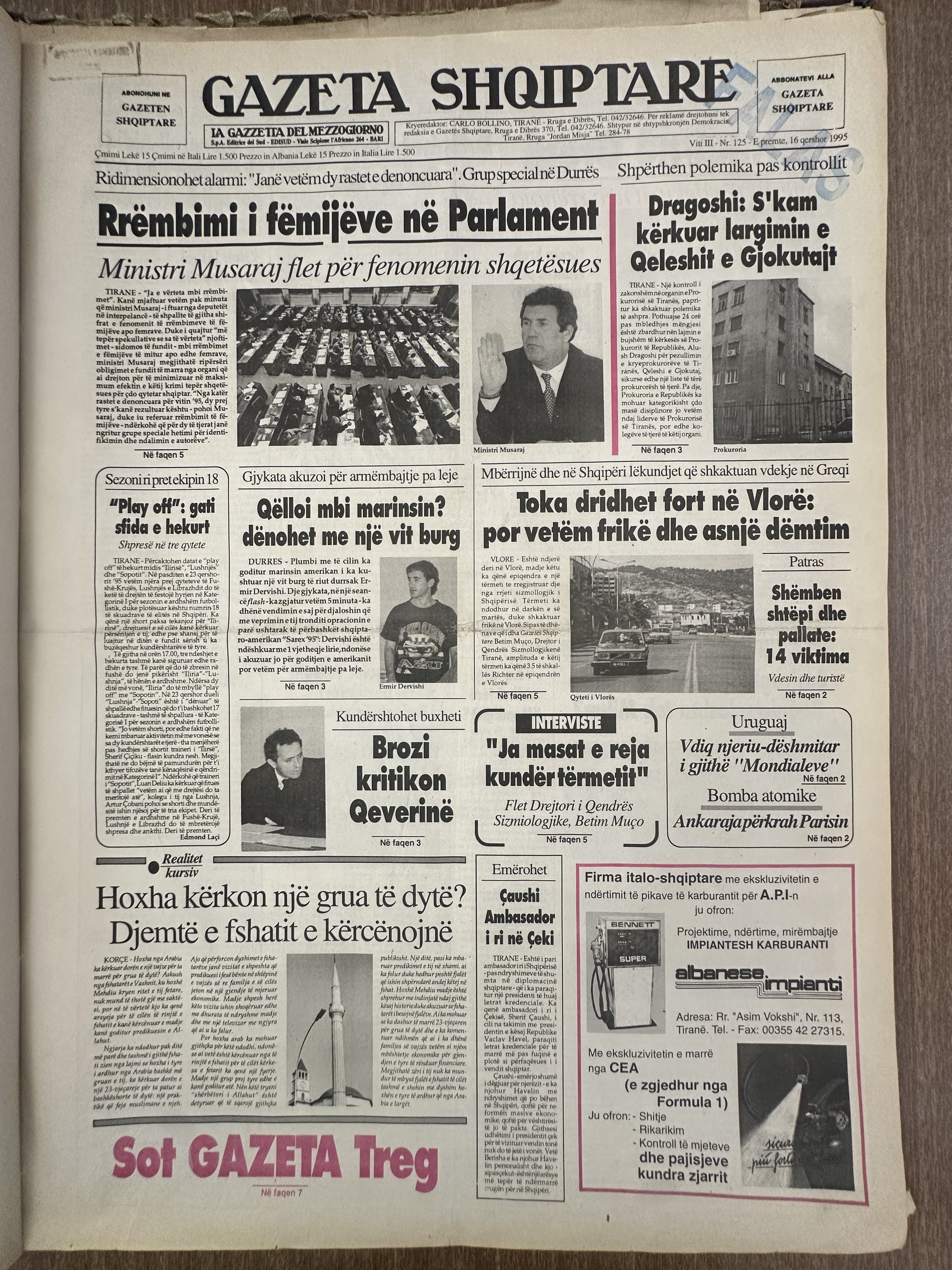 Gazeta Shqiptare 1995-06-16