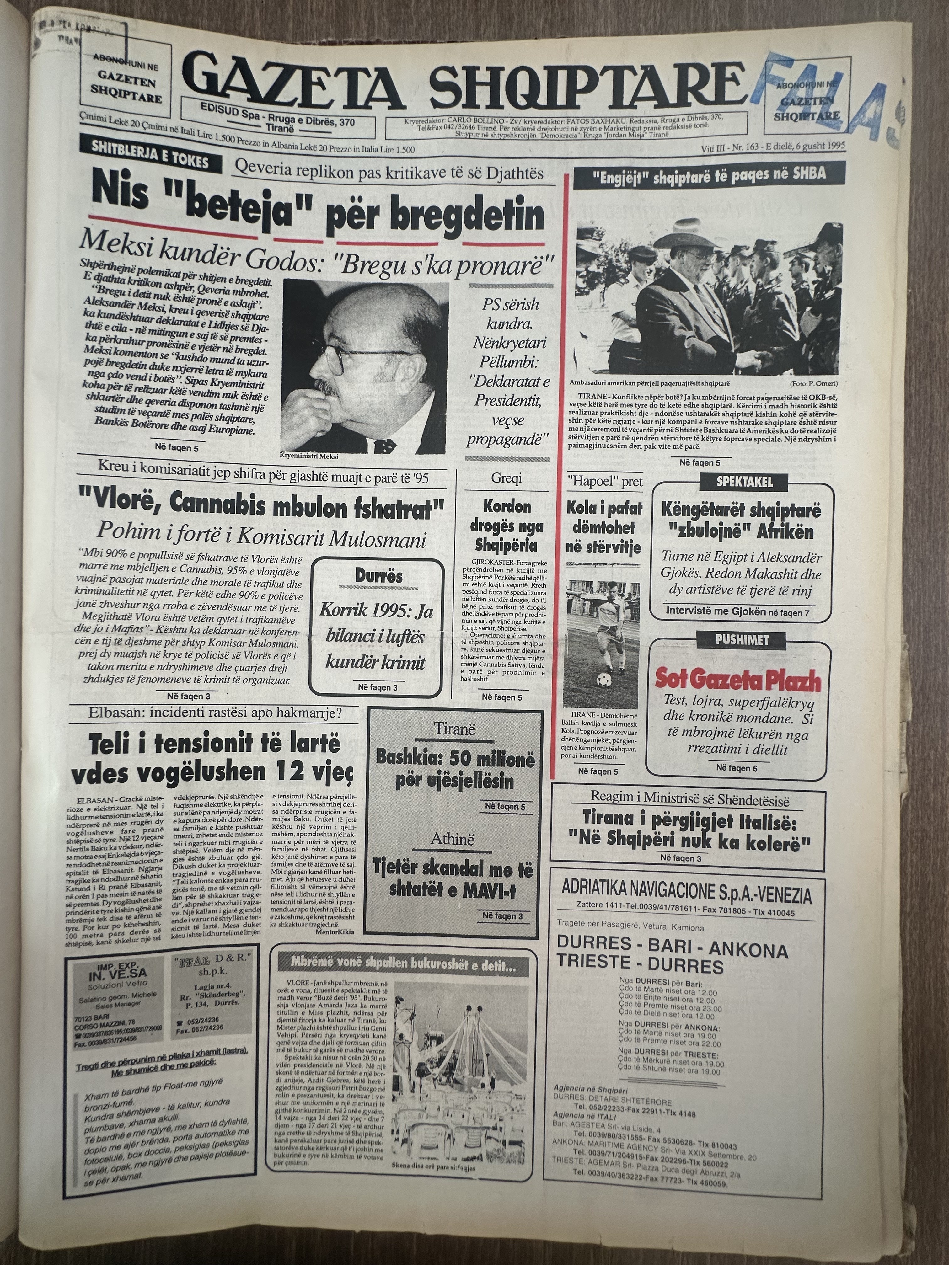 Gazeta Shqiptare 1995-08-06