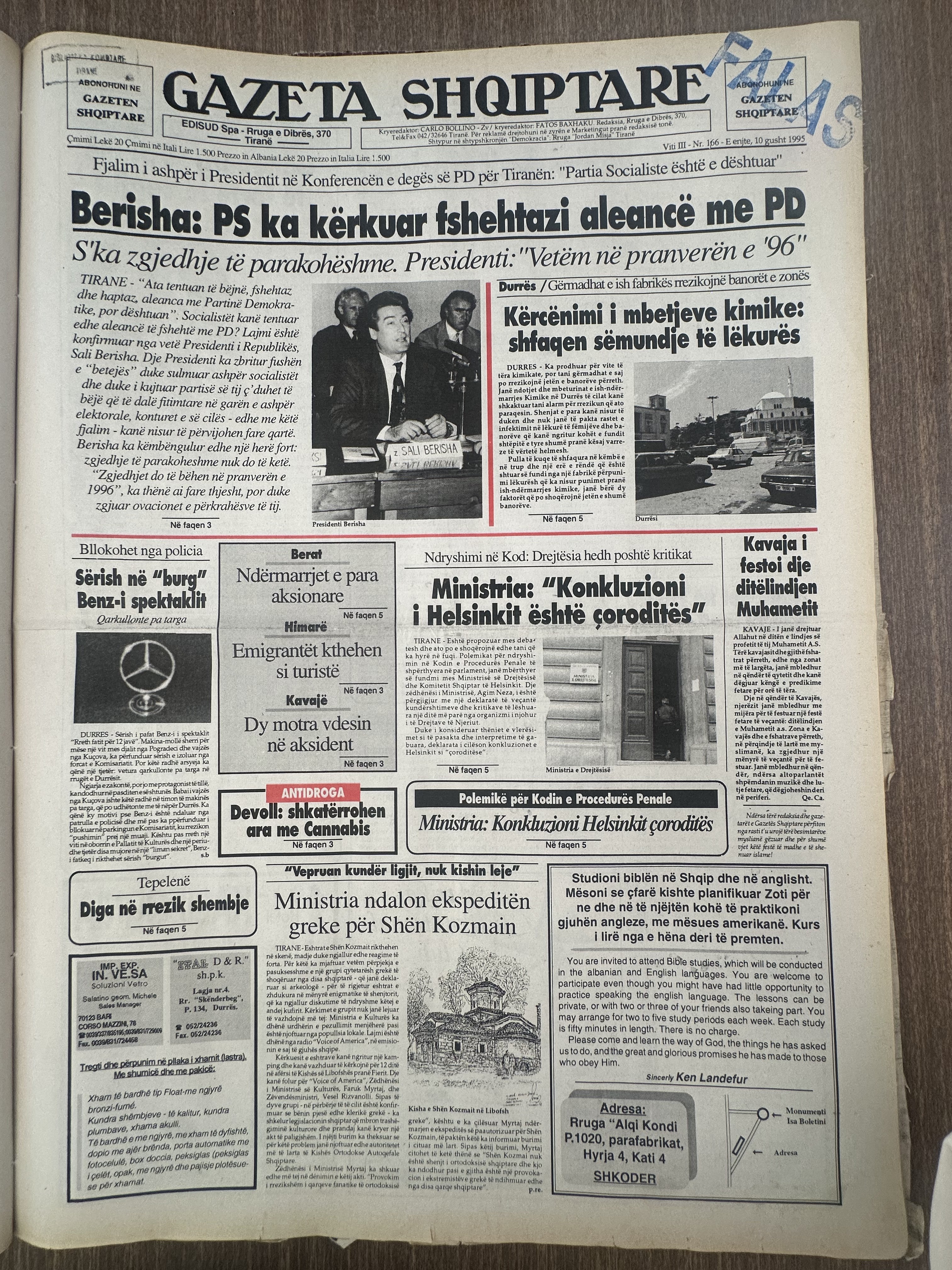 Gazeta Shqiptare 1995-08-10