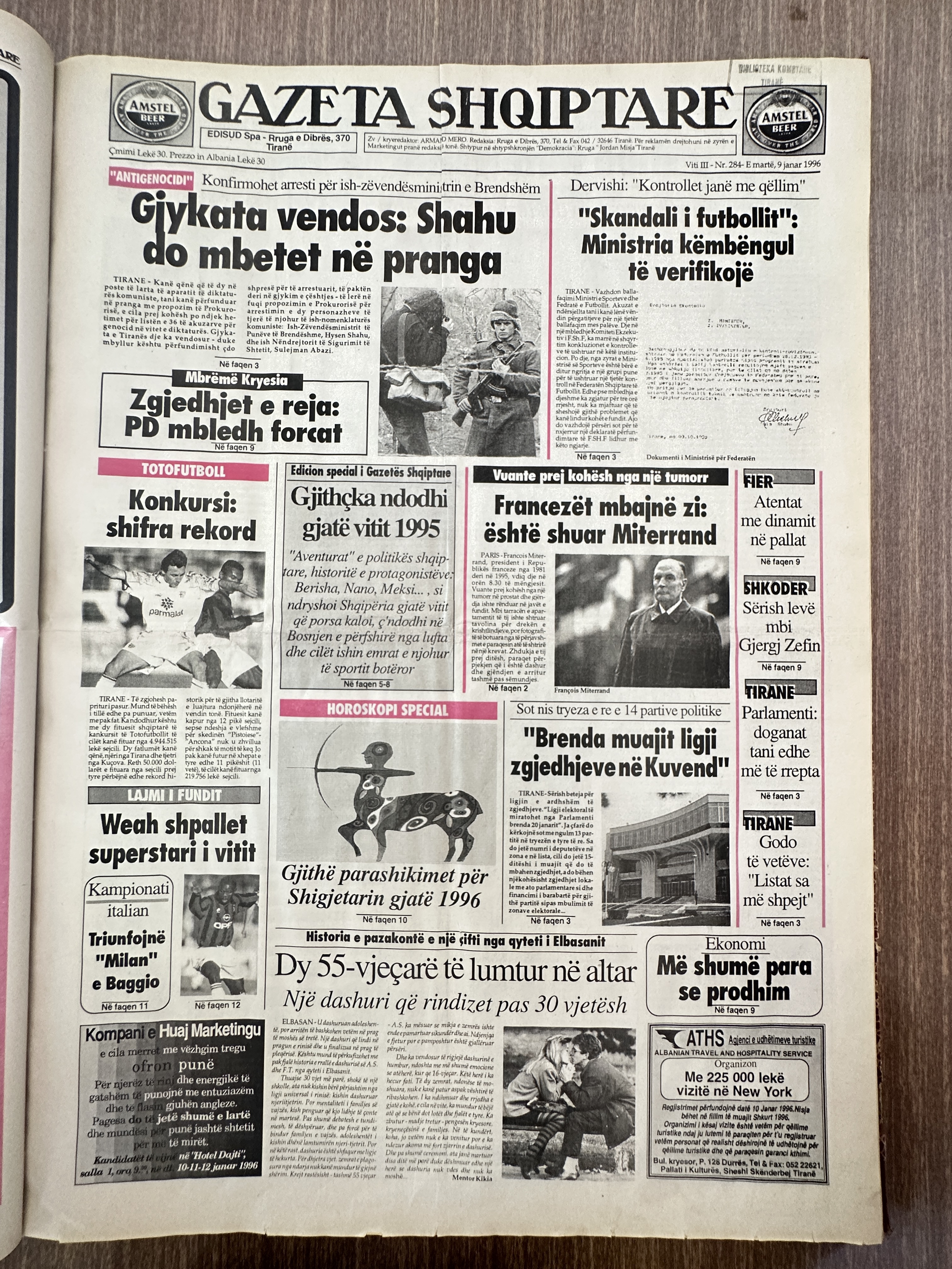 Gazeta Shqiptare 1996-01-09