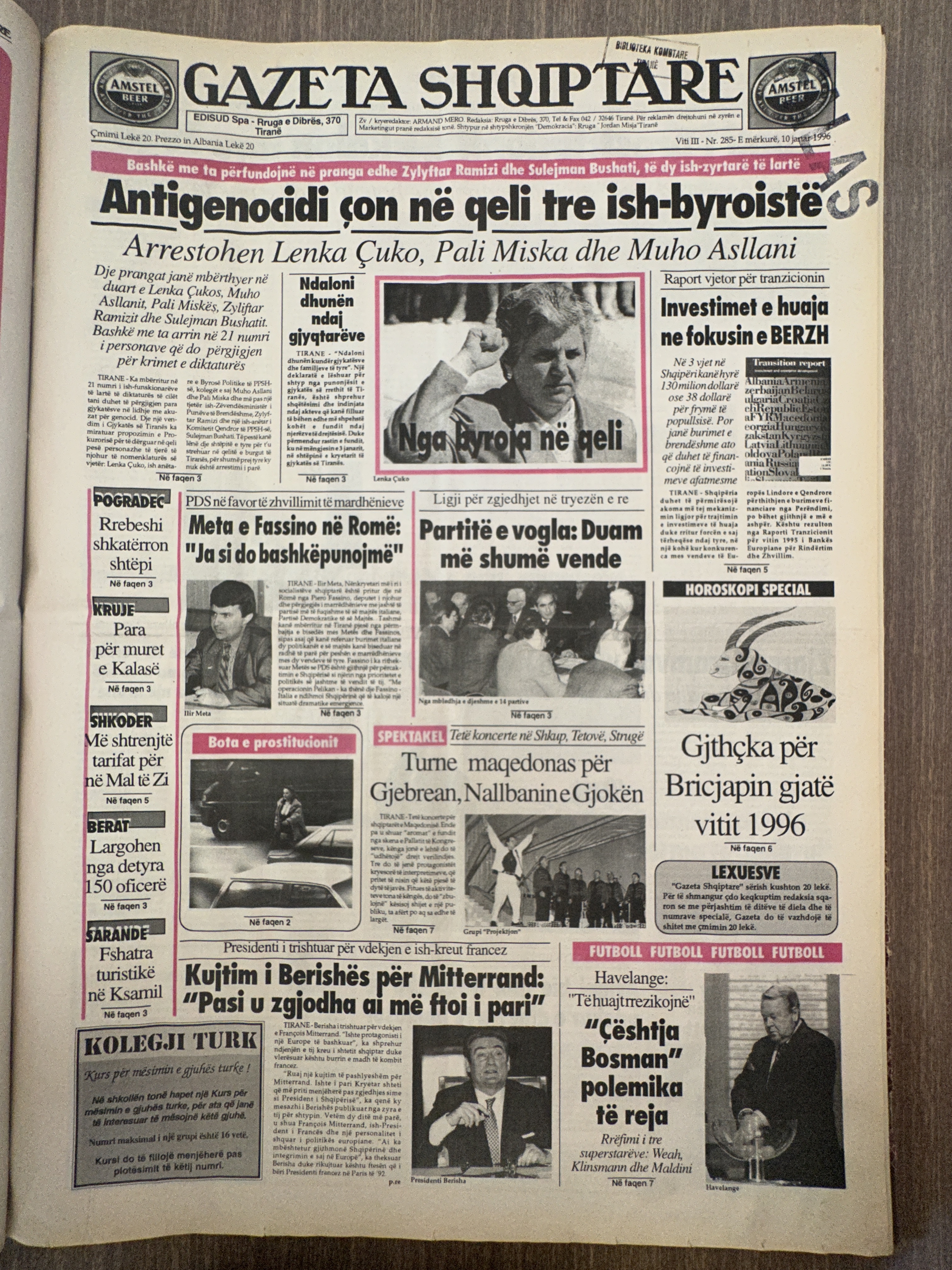 Gazeta Shqiptare 1996-01-10