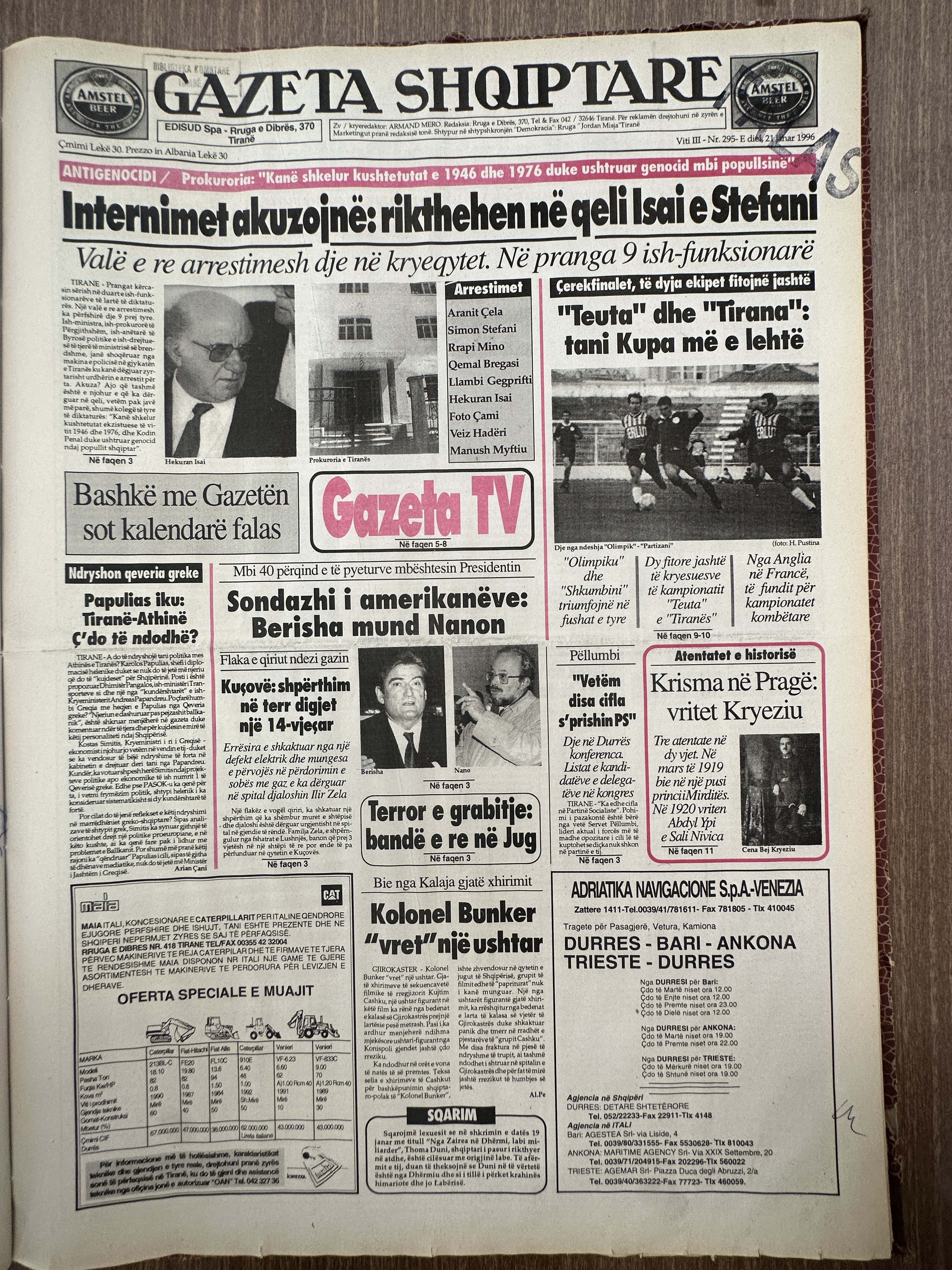 Gazeta Shqiptare 1996-01-21