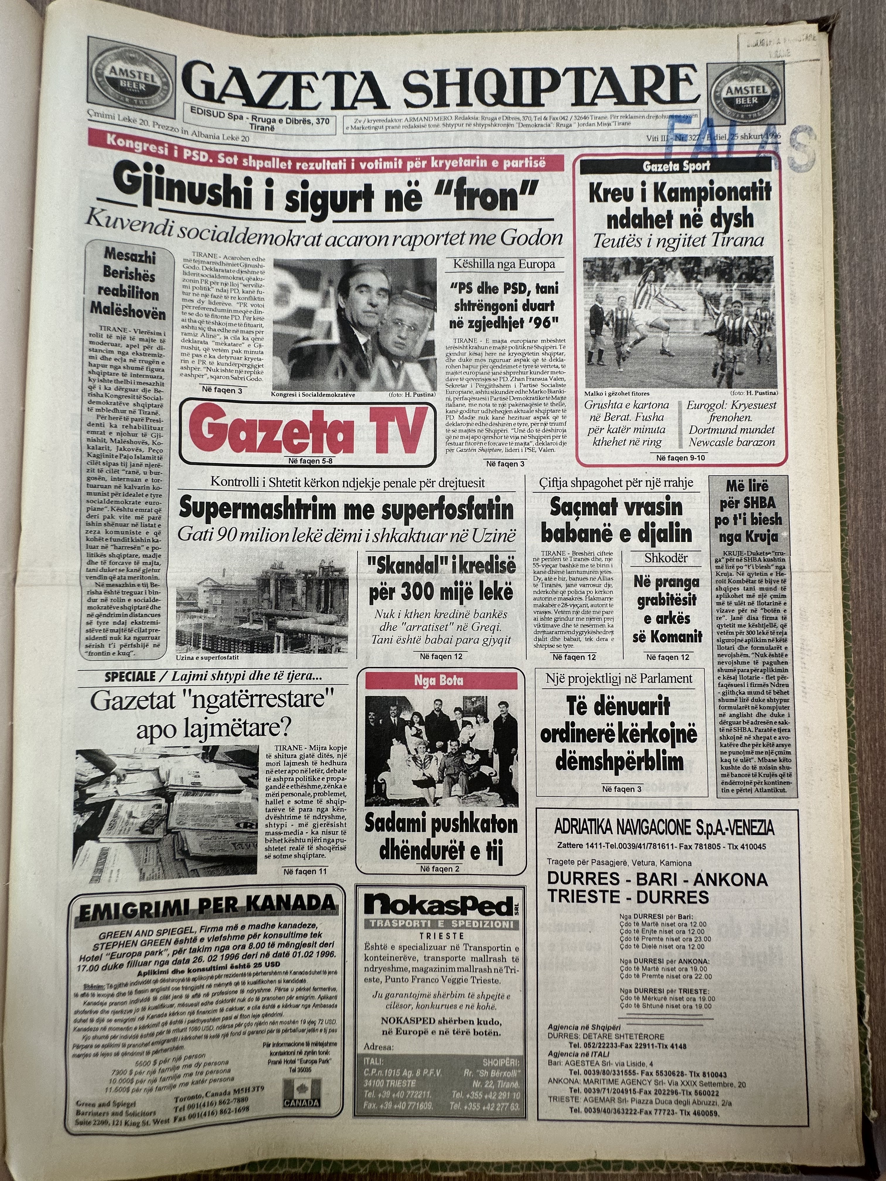 Gazeta Shqiptare 1996-02-25