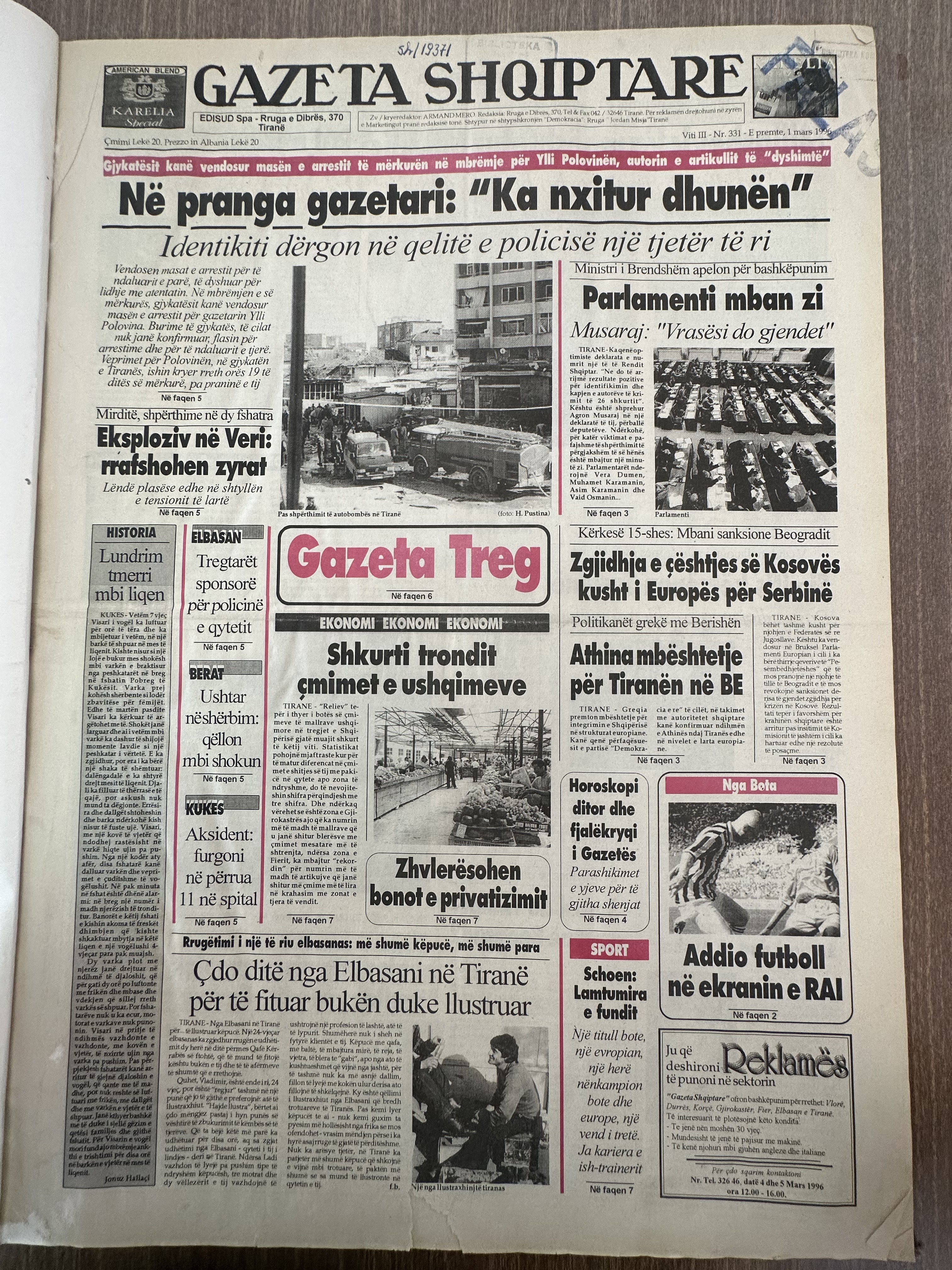 Gazeta Shqiptare 1996-03-01