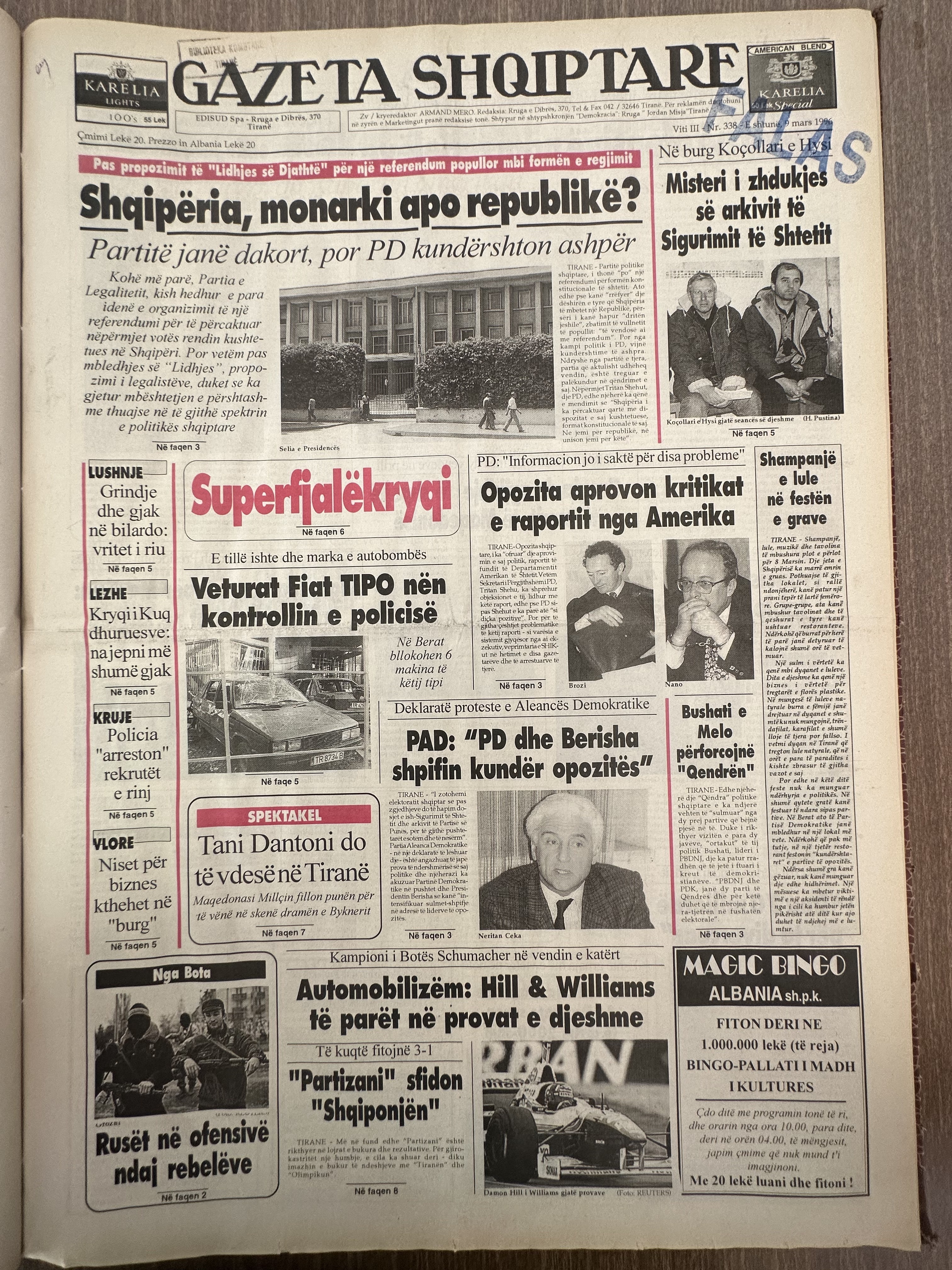 Gazeta Shqiptare 1996-03-09