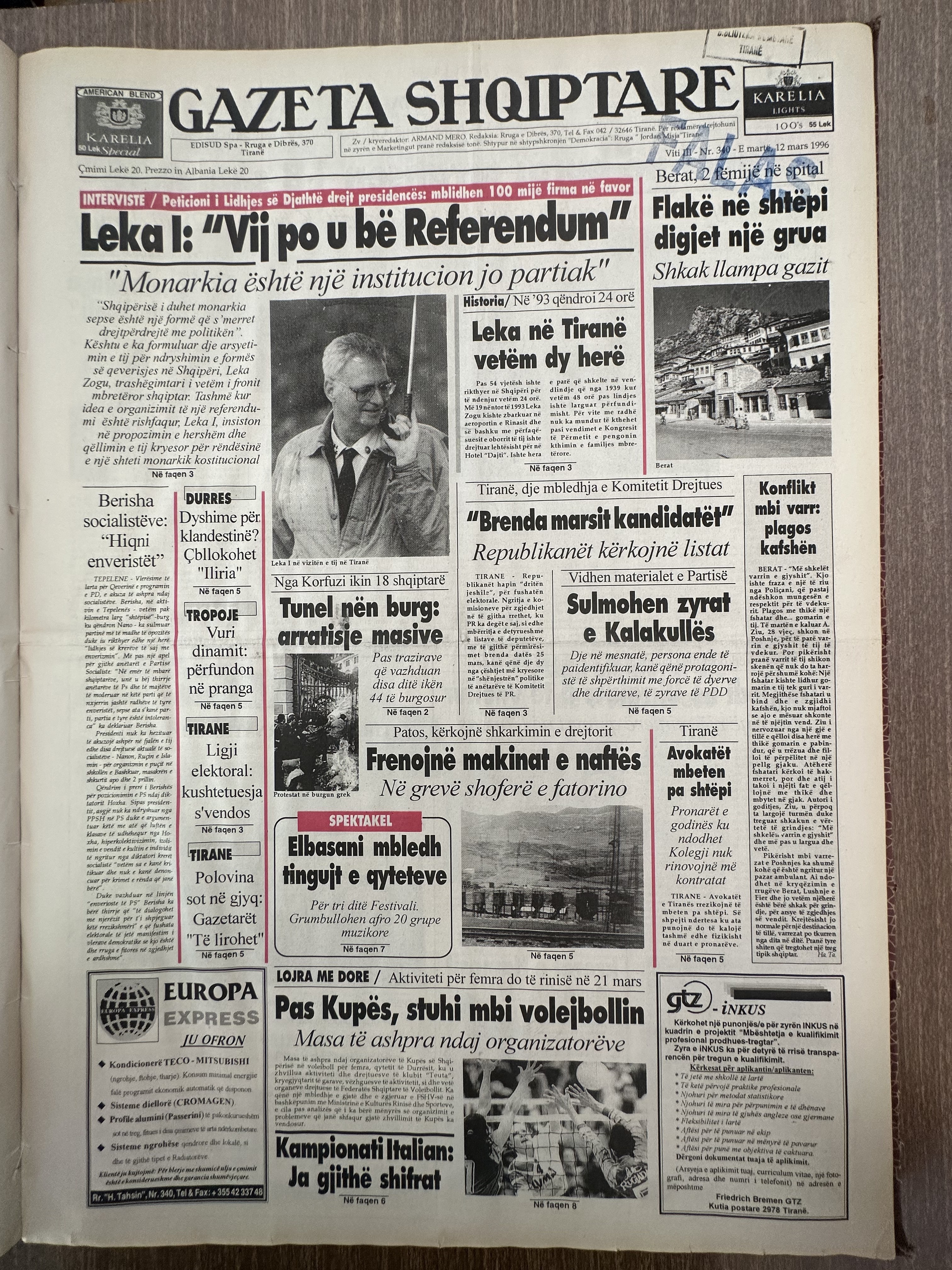 Gazeta Shqiptare 1996-03-12