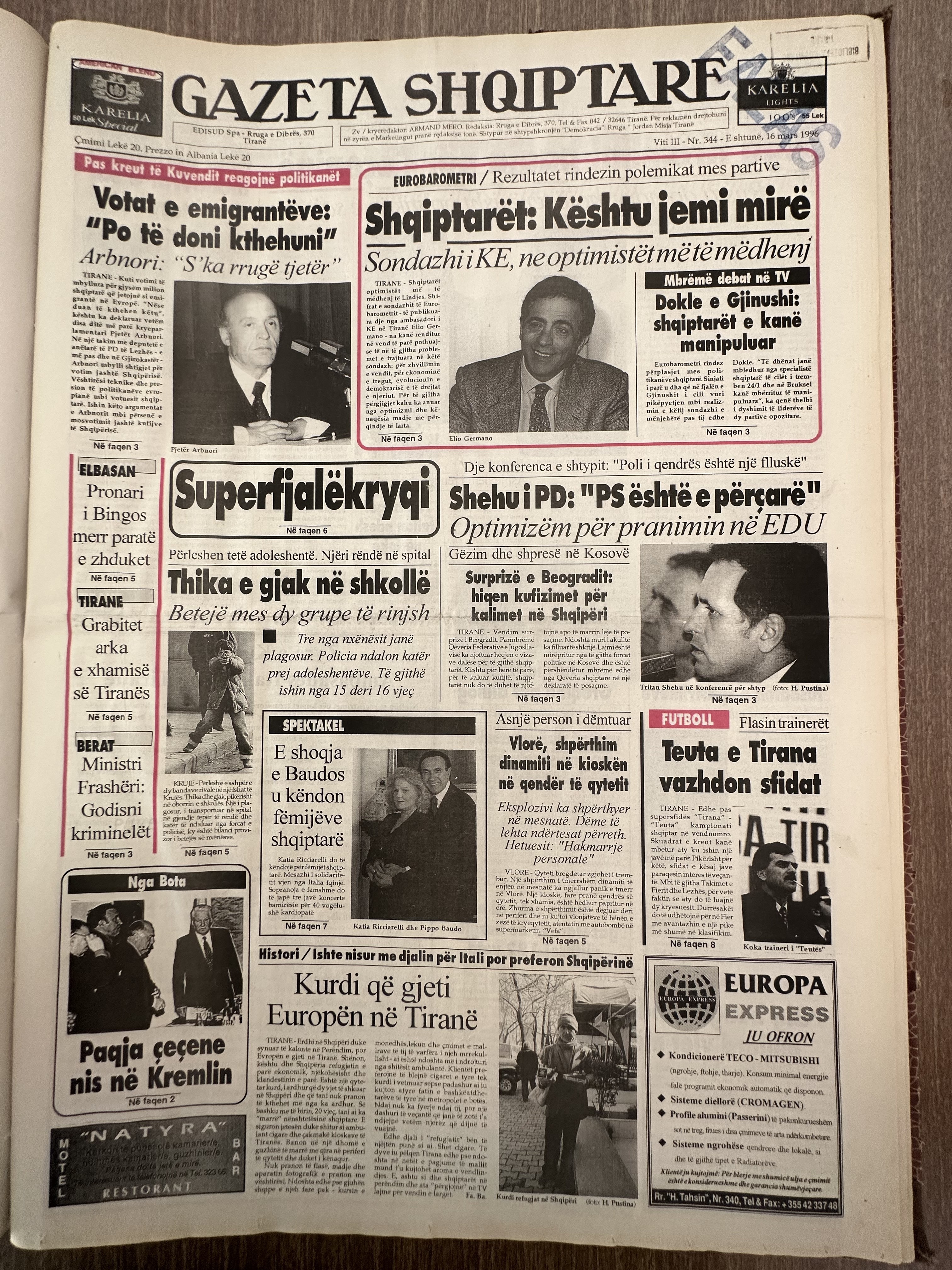 Gazeta Shqiptare 1996-03-16