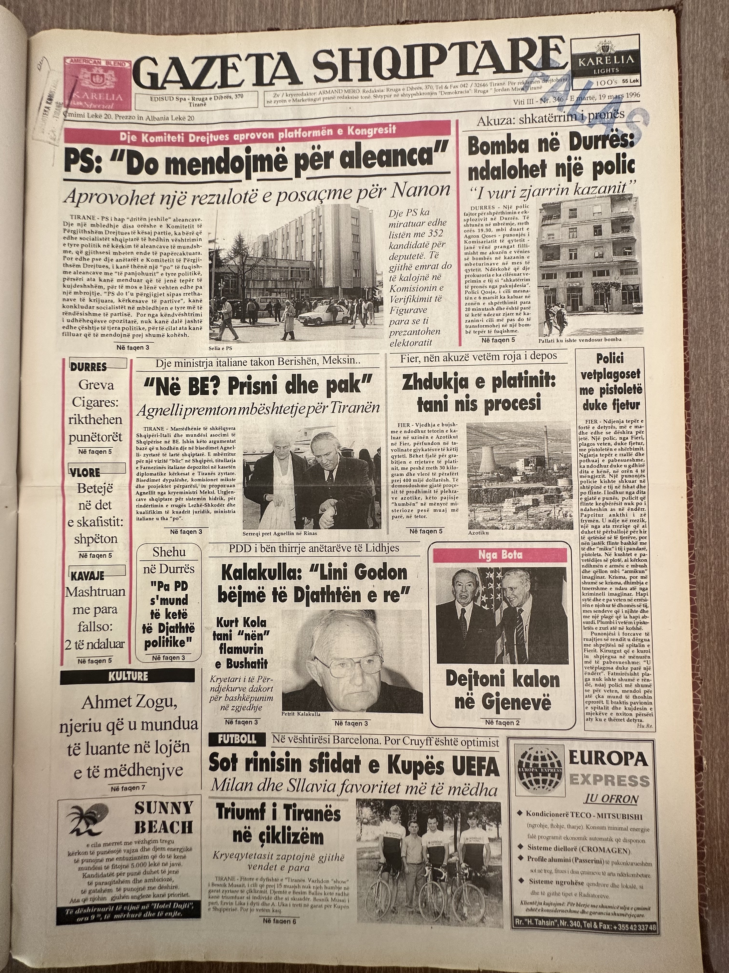 Gazeta Shqiptare 1996-01-19