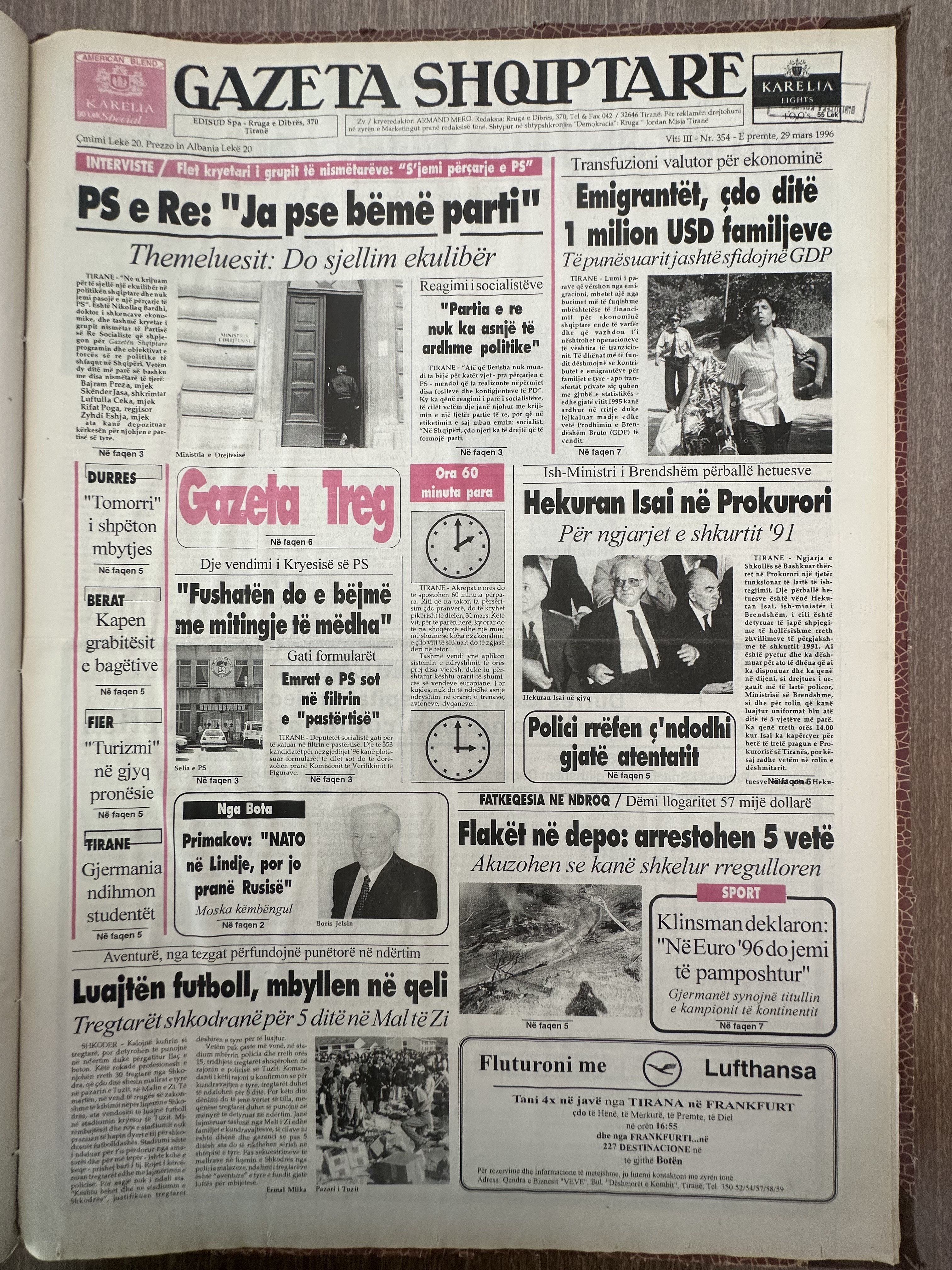 Gazeta Shqiptare 1996-04-29