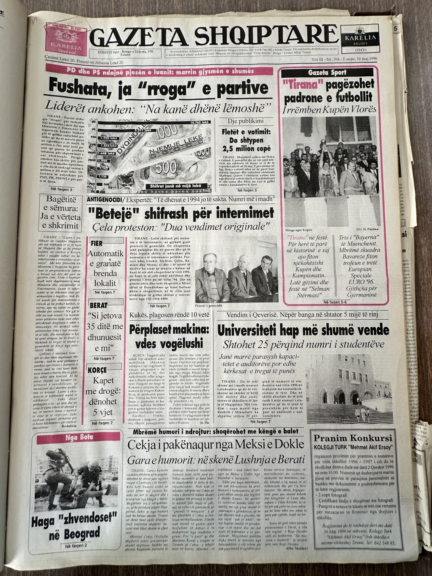 Gazeta Shqiptare 1996-05-16