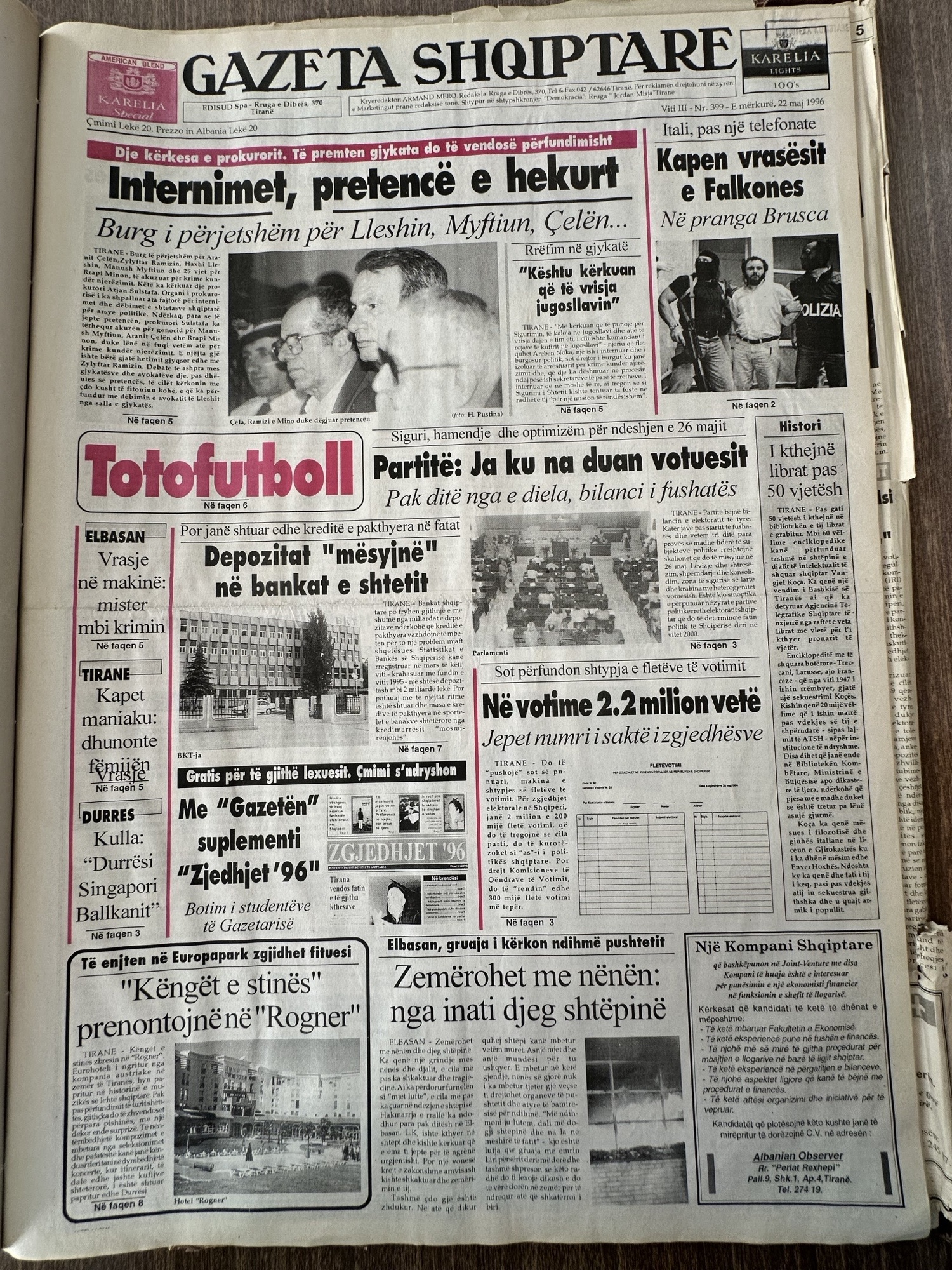 Gazeta Shqiptare 1996-05-22