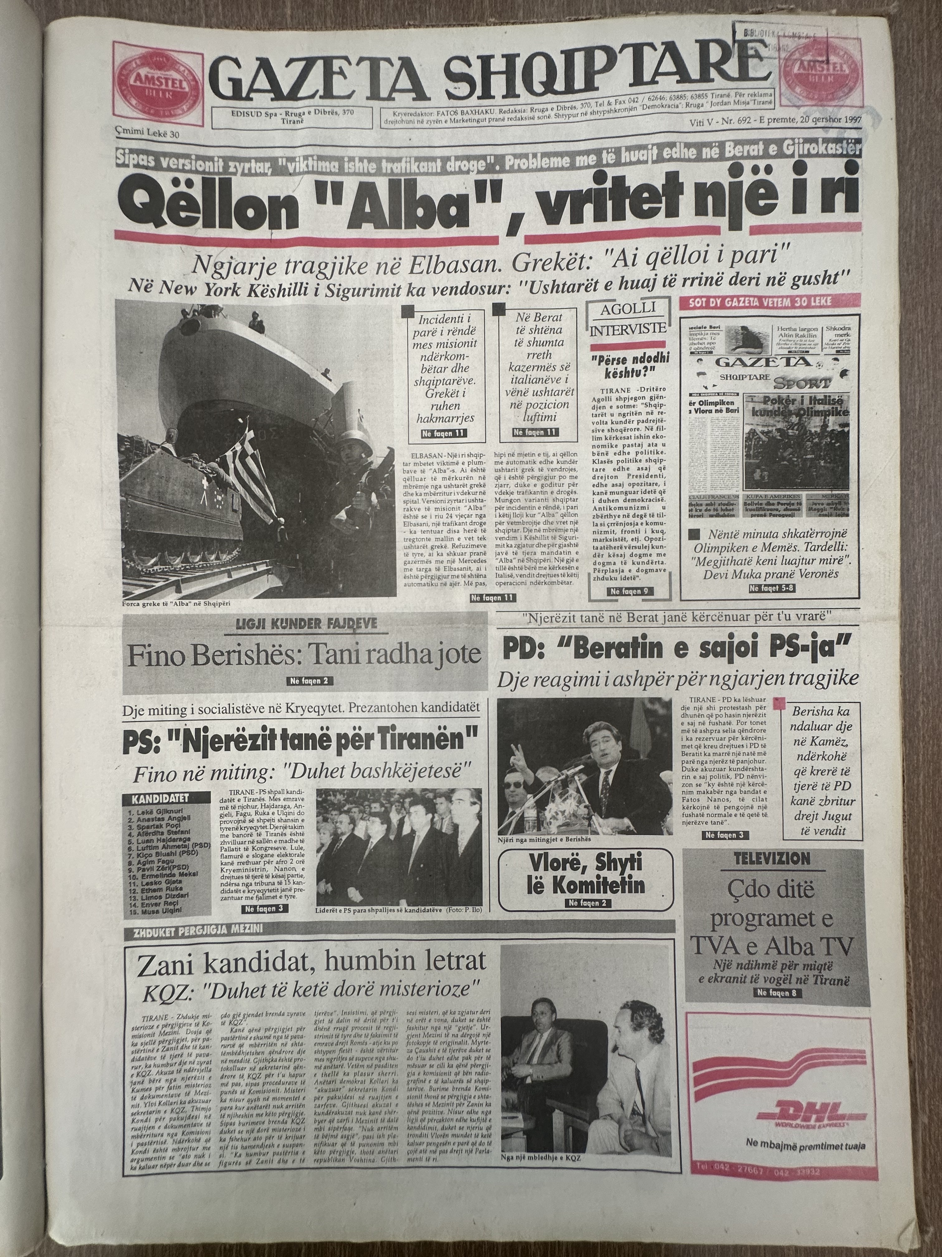 Gazeta Shqiptare 1997-06-20
