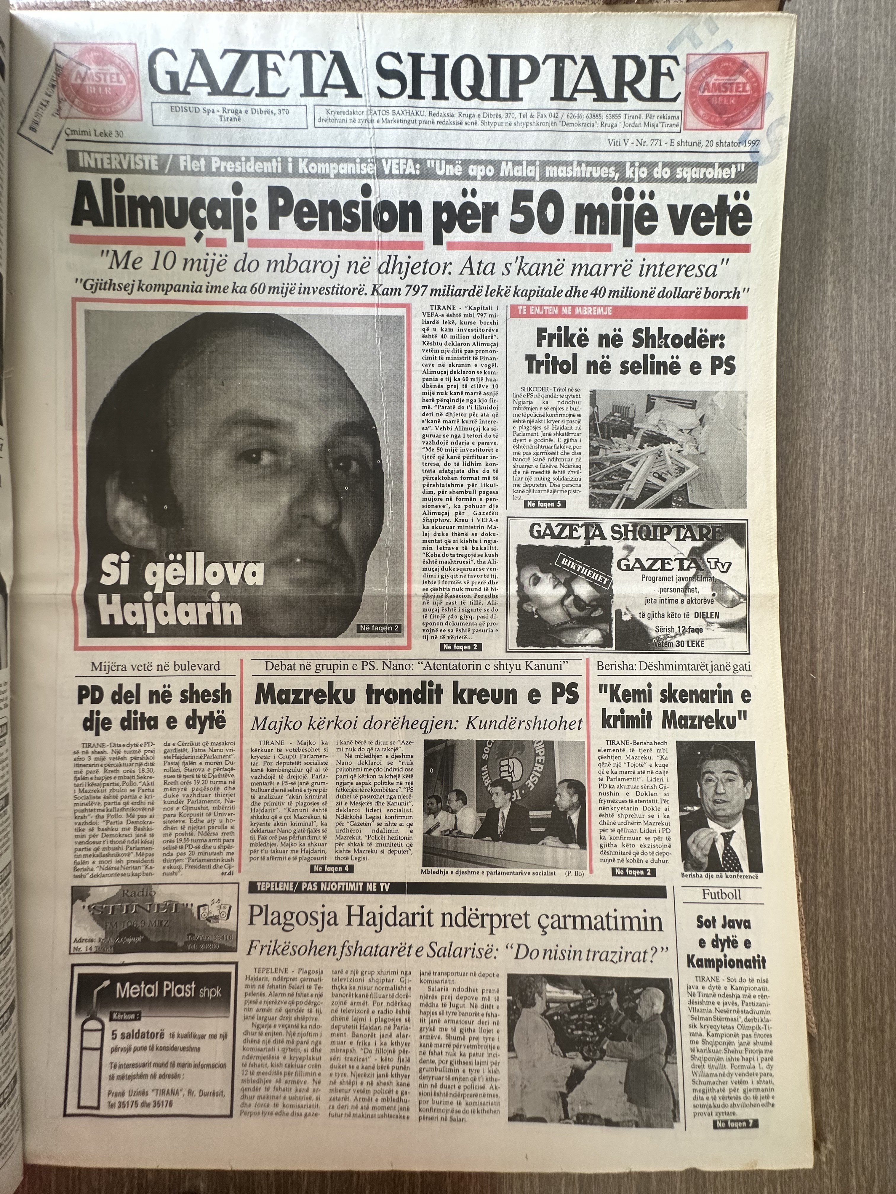Gazeta Shqiptare 1997-10-20