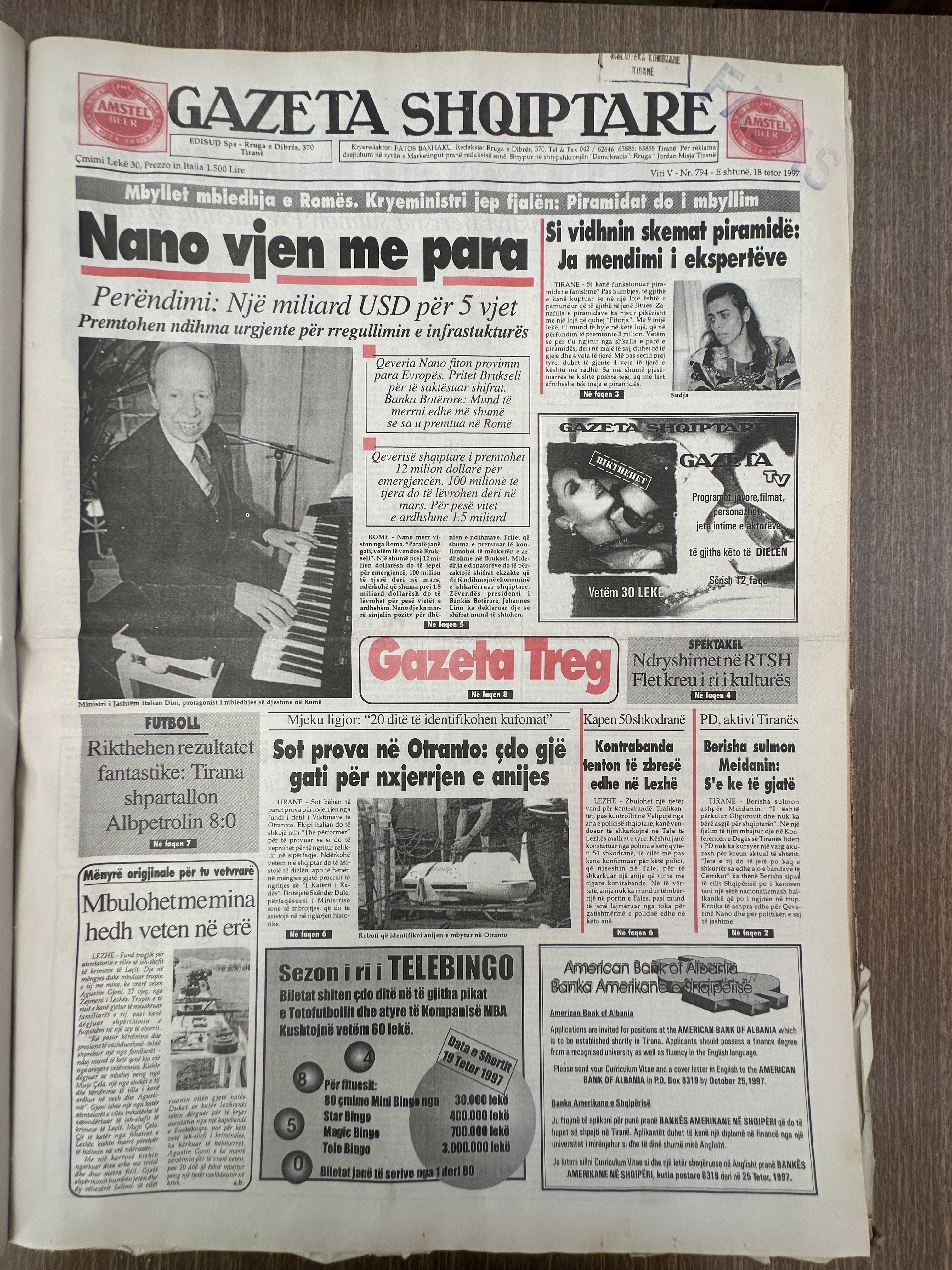 Gazeta Shqiptare 1997-10-18