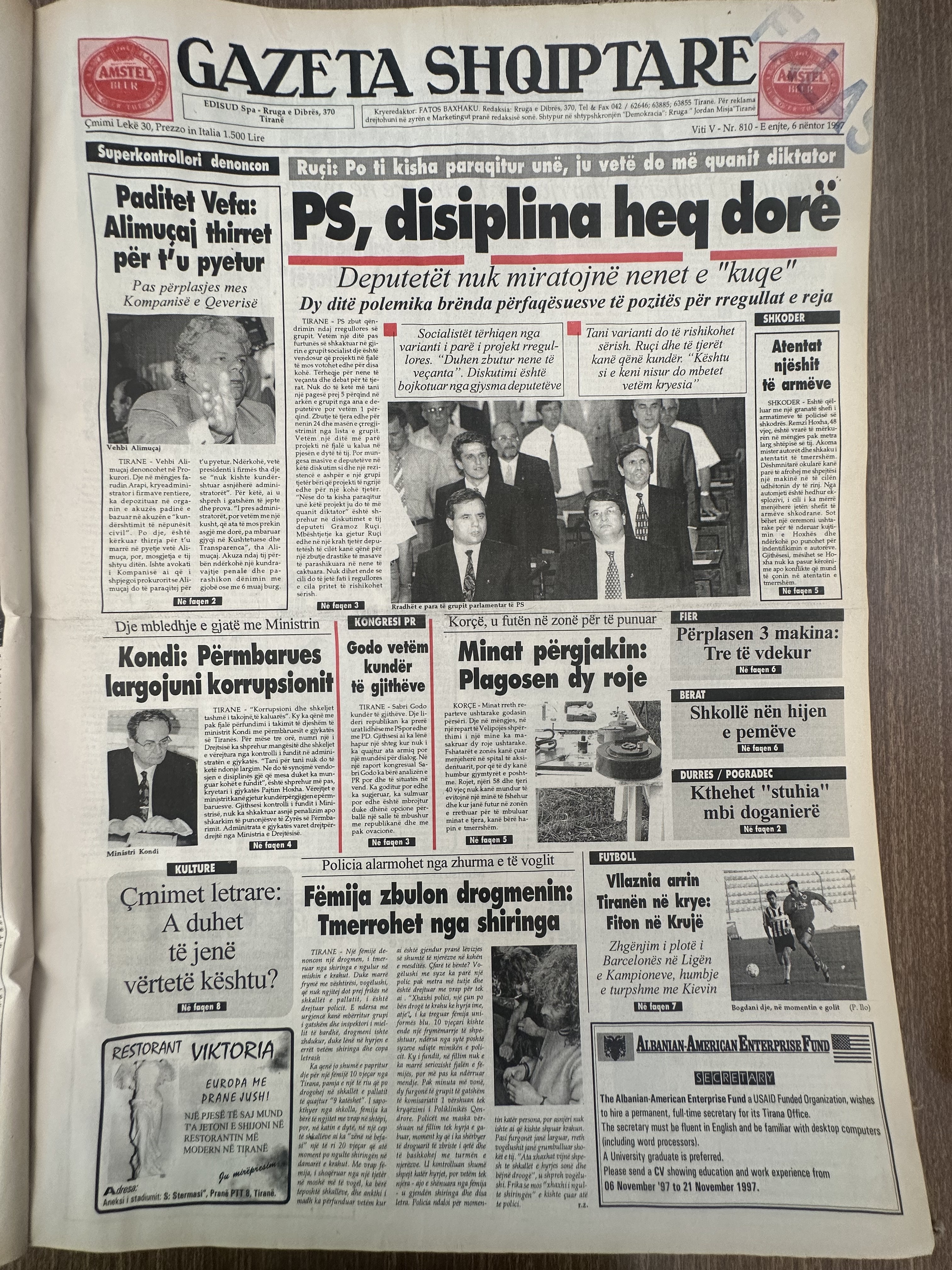 Gazeta Shqiptare 1997-11-08