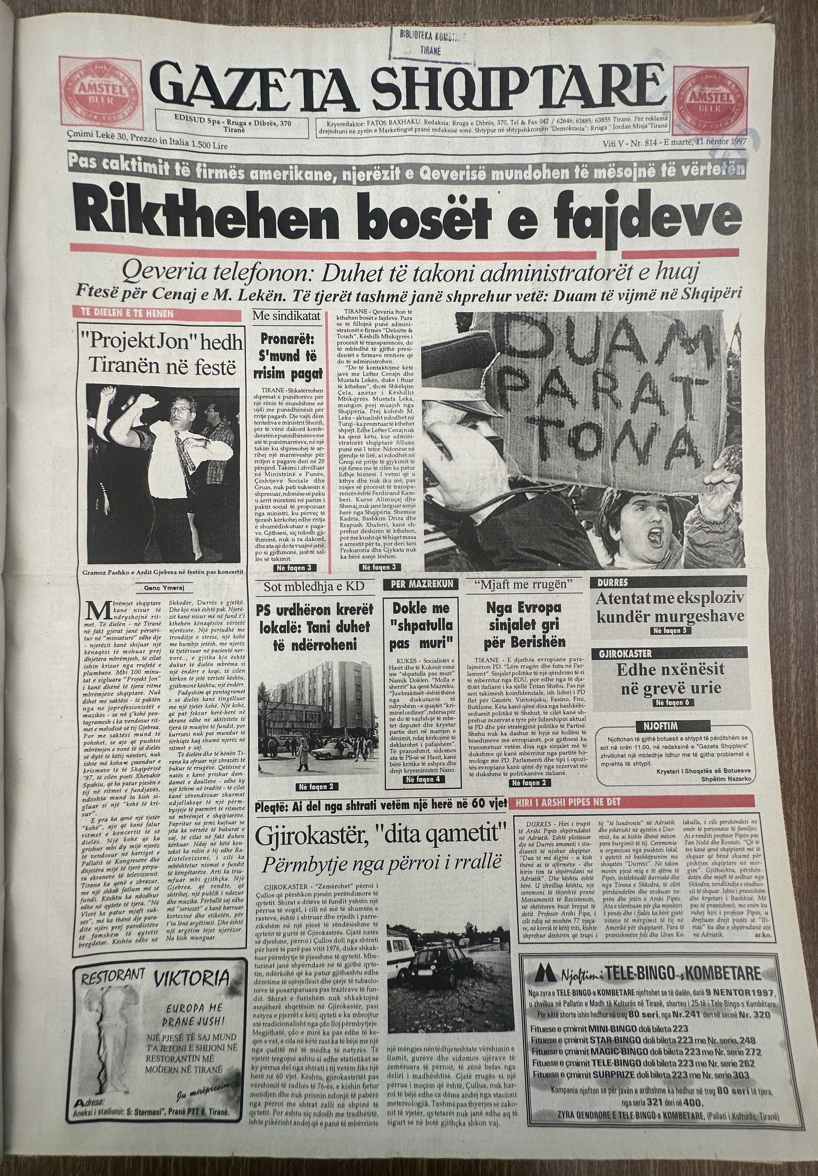 Gazeta Shqiptare 1997-11-11
