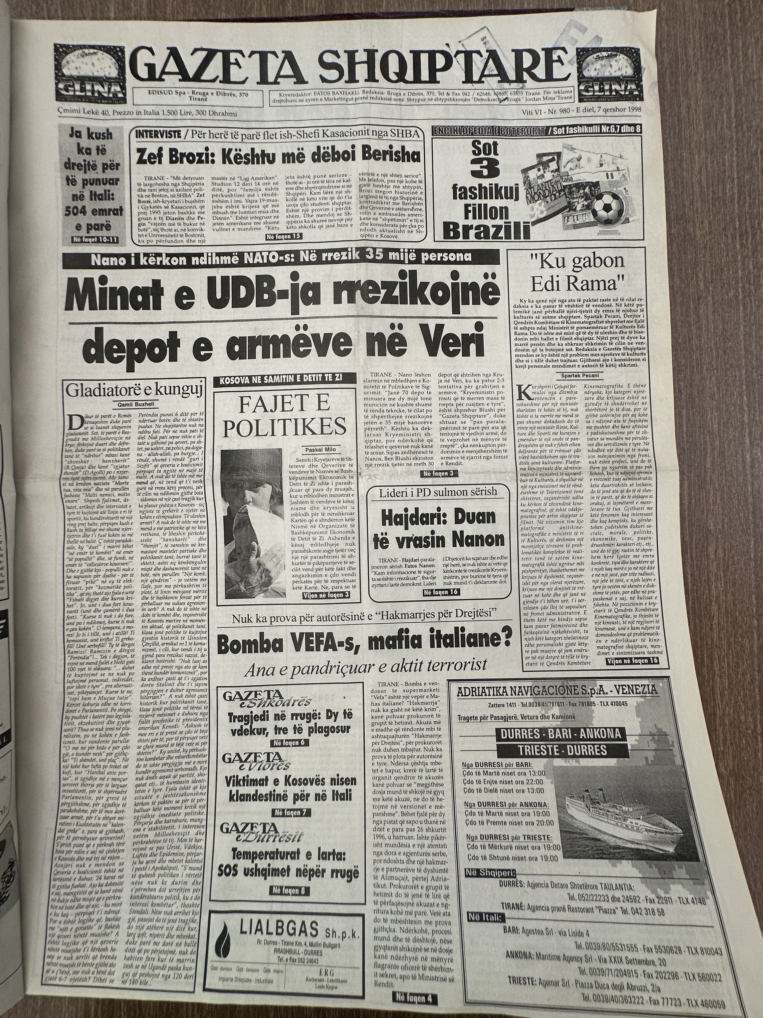 Gazeta Shqiptare 1998-10-07