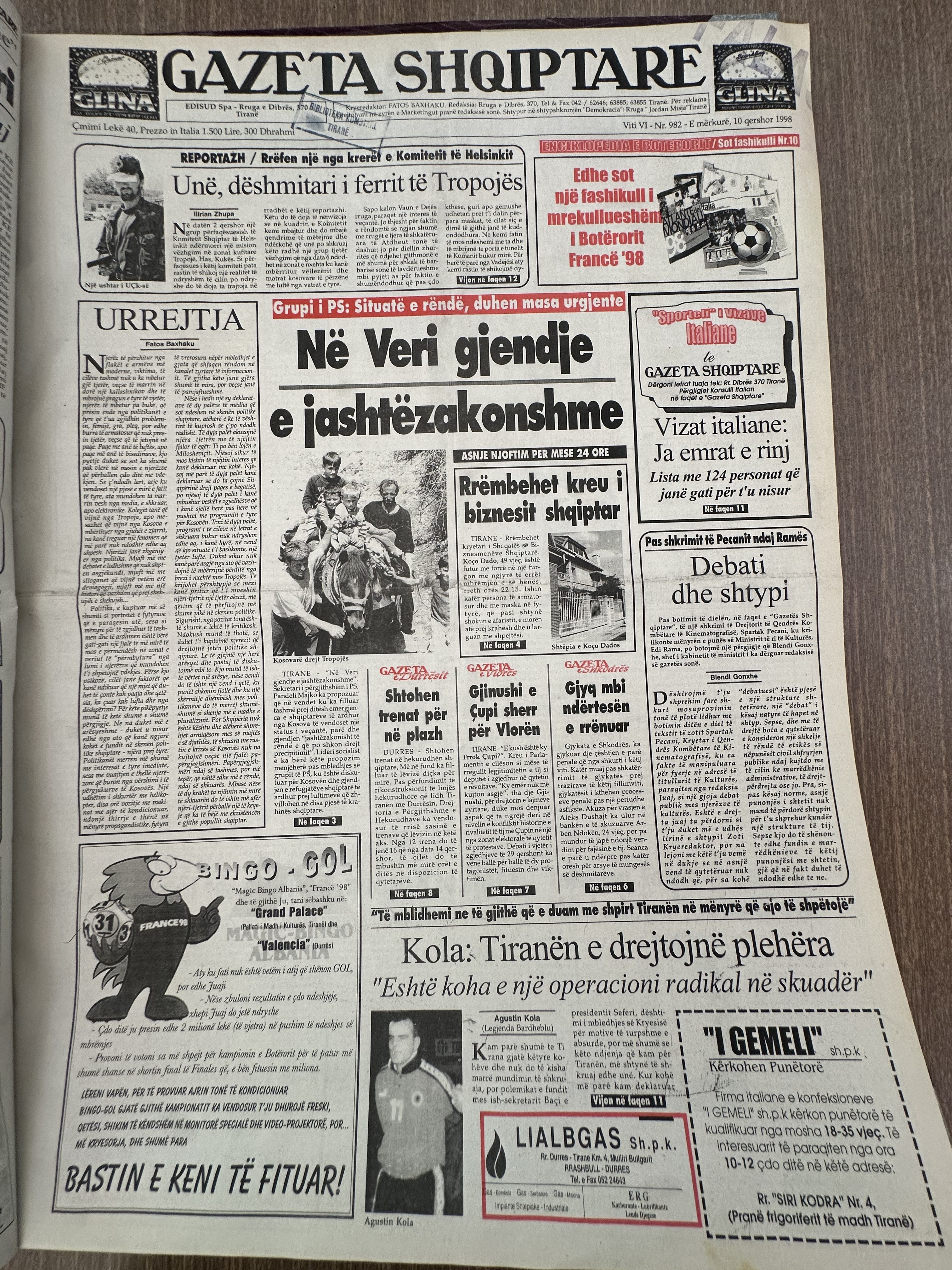 Gazeta Shqiptare 1998-08-10