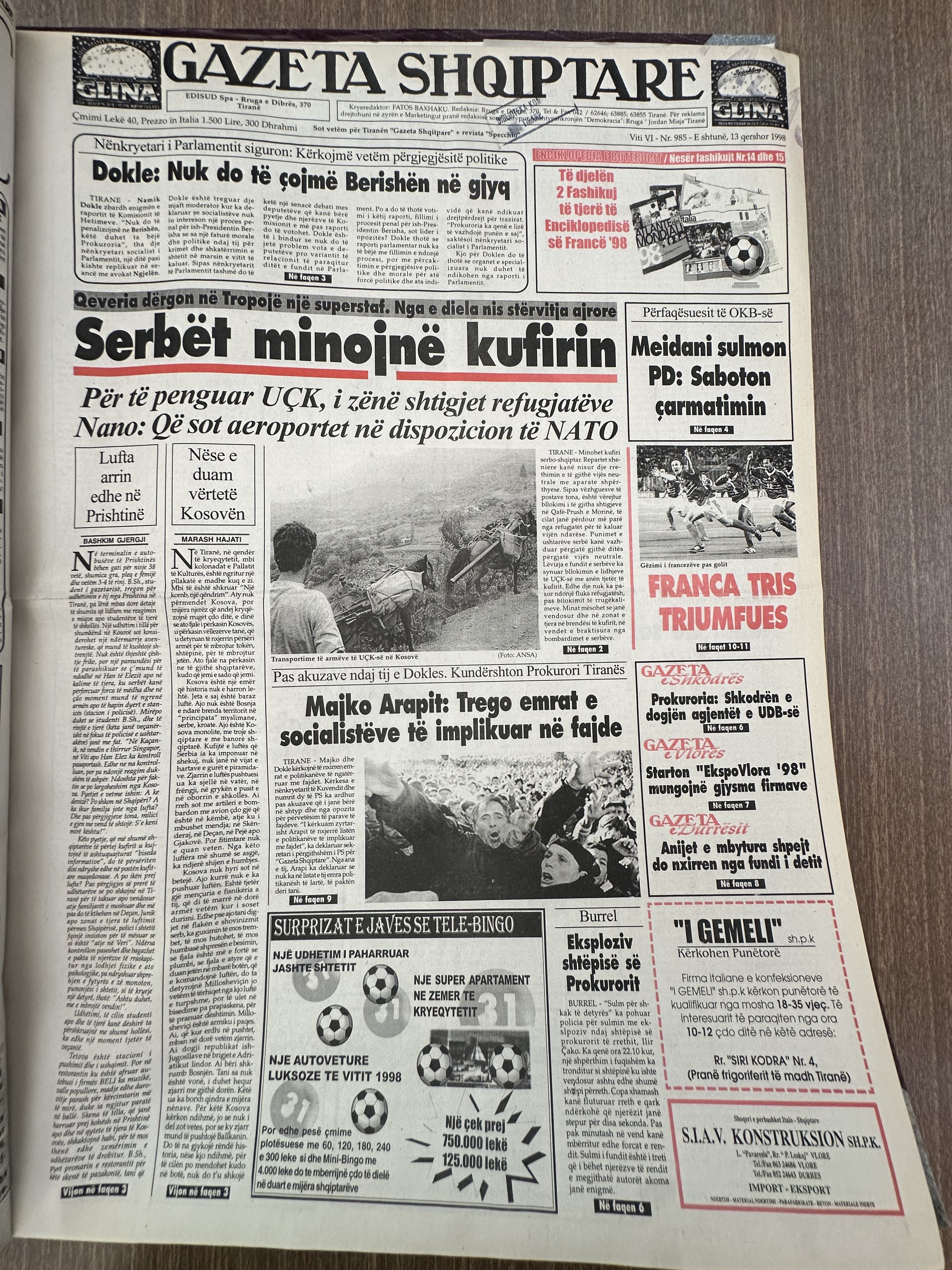 Gazeta Shqiptare 1998-10-19