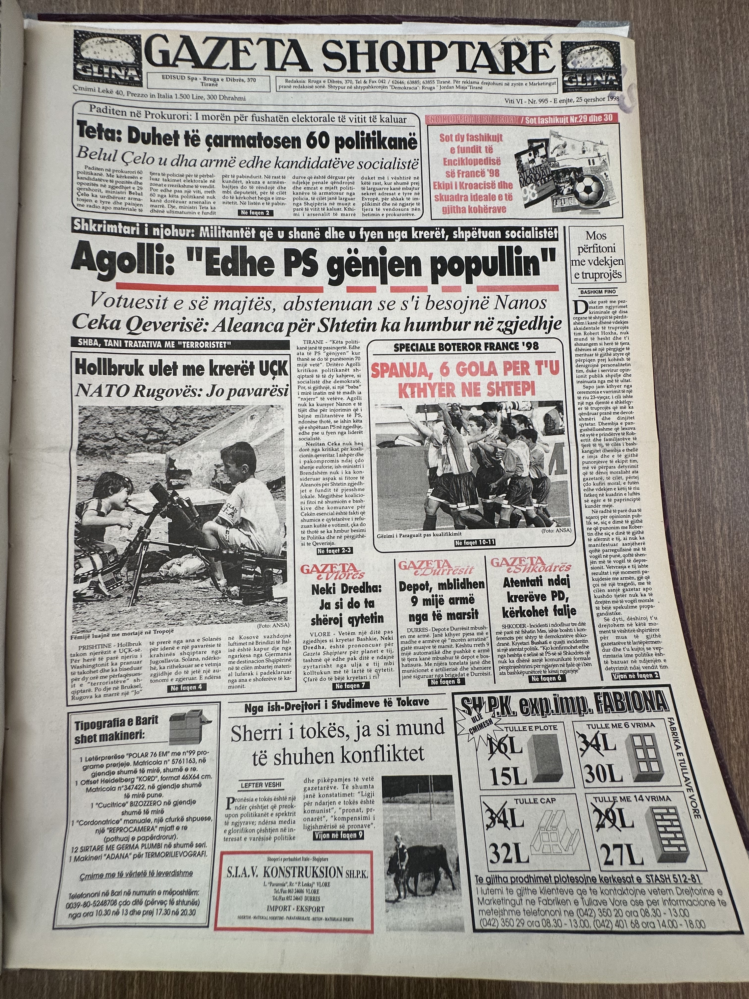 Gazeta Shqiptare 1998-06-25