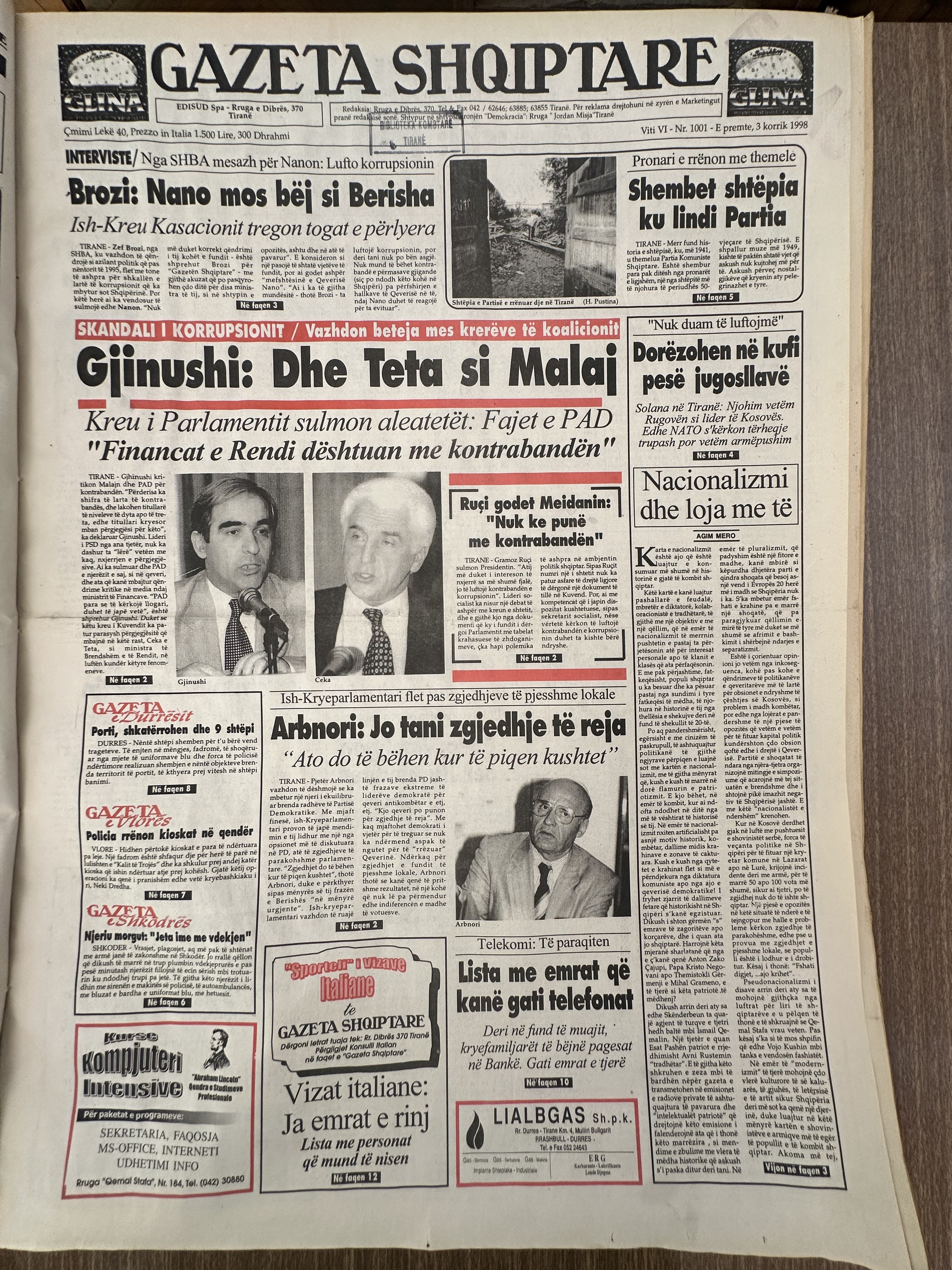 Gazeta Shqiptare 1998-07-03