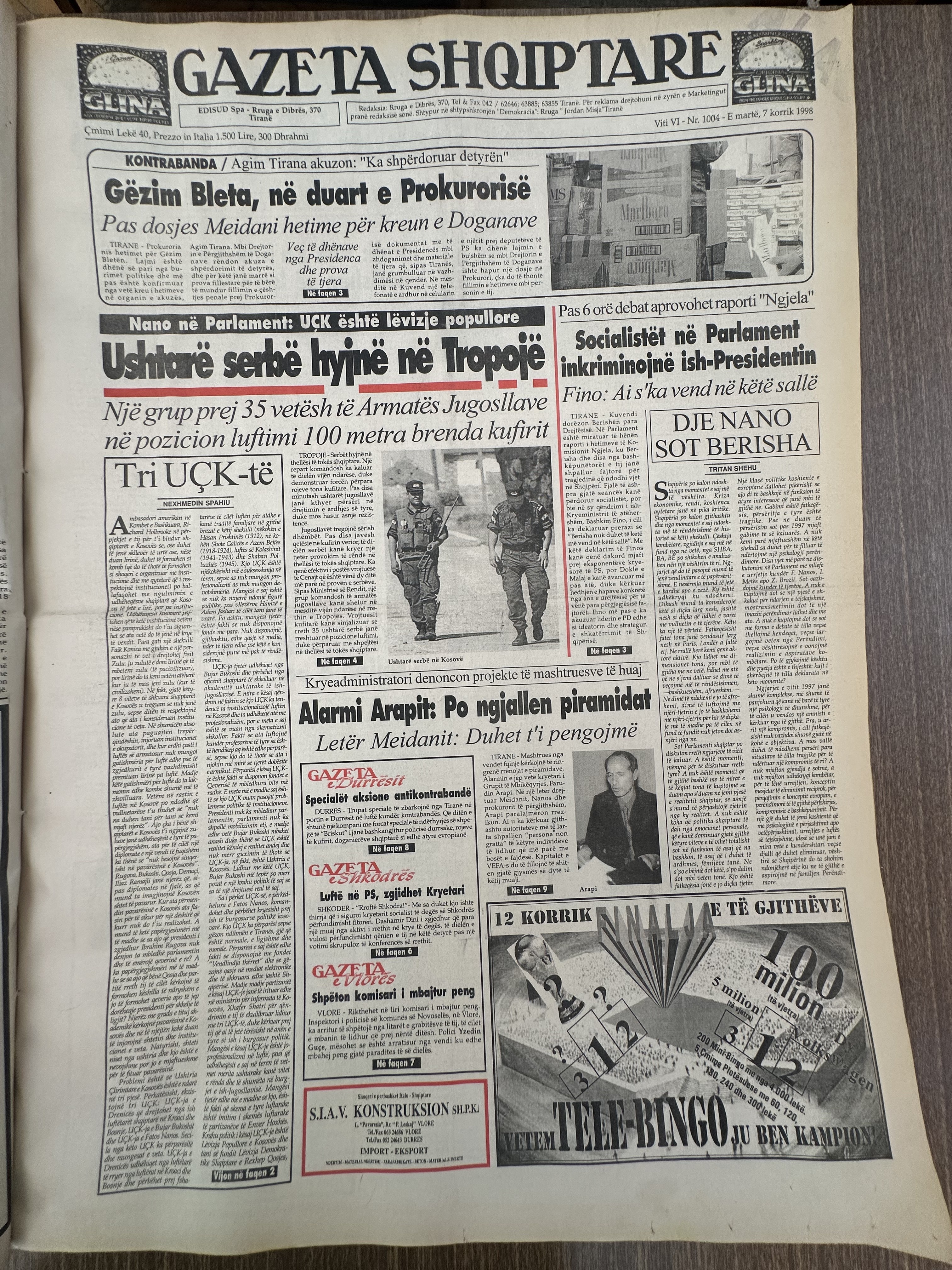 Gazeta Shqiptare 1998-07-07