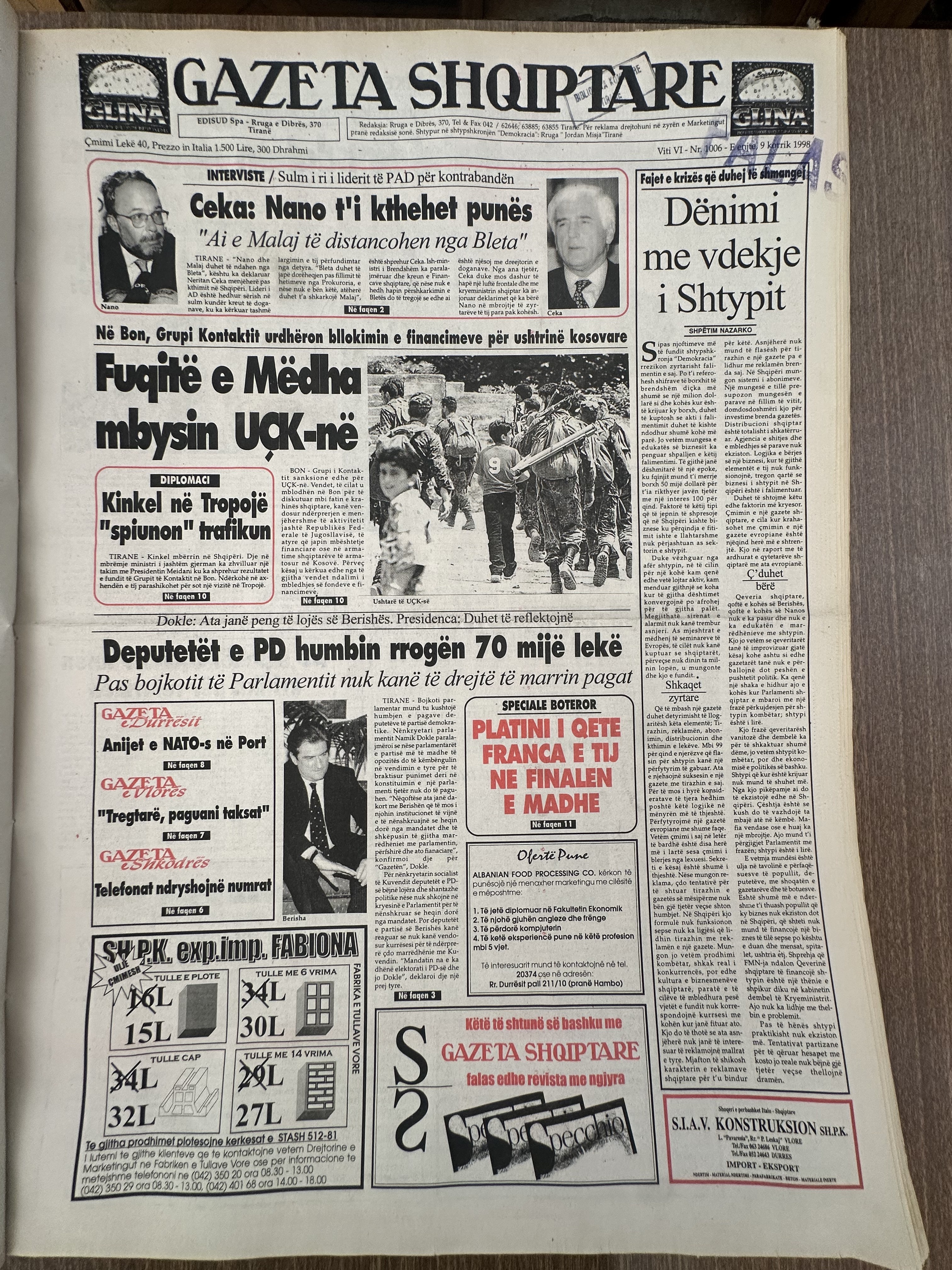 Gazeta Shqiptare 1998-10-29