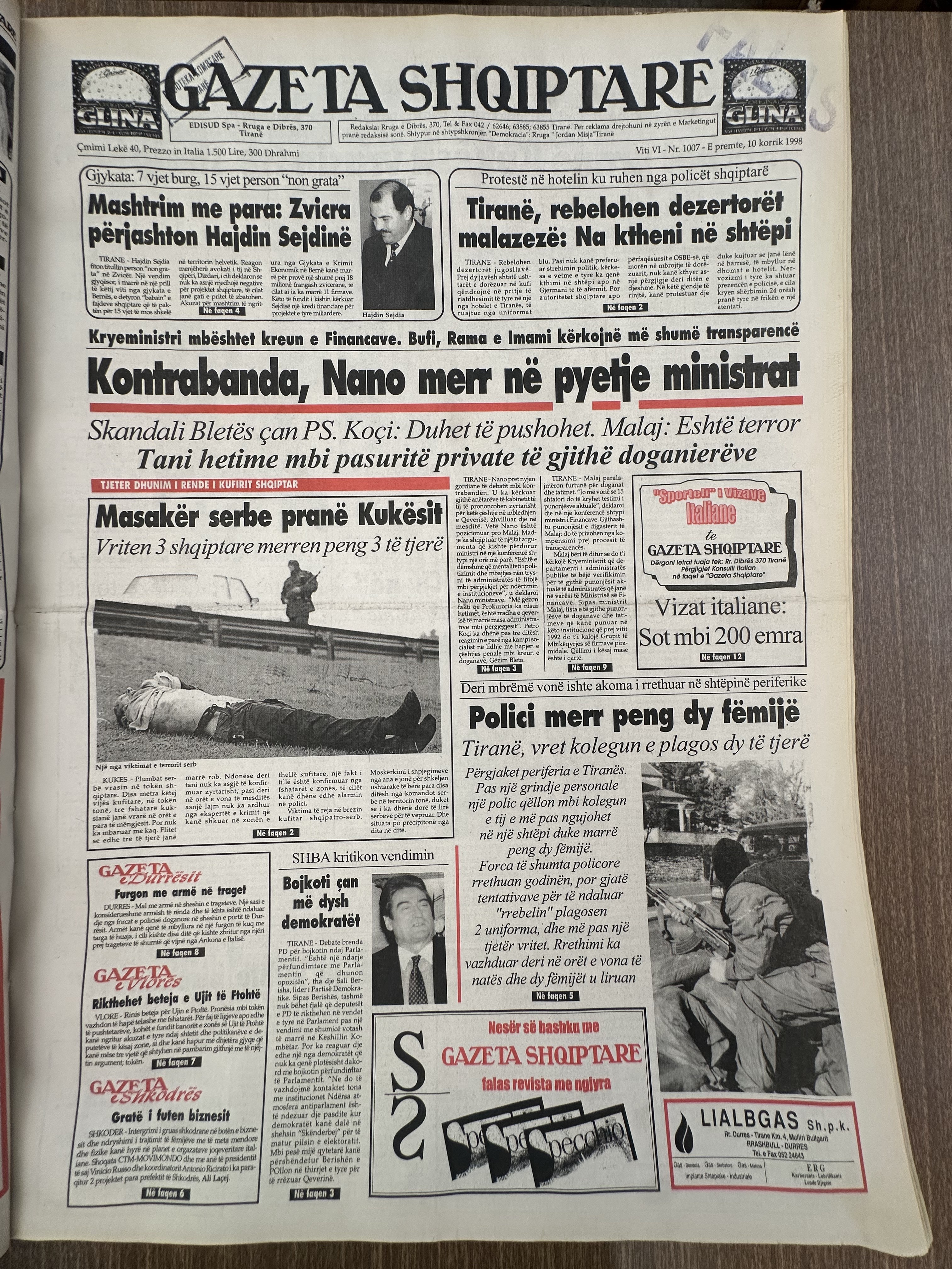 Gazeta Shqiptare 1998-07-10