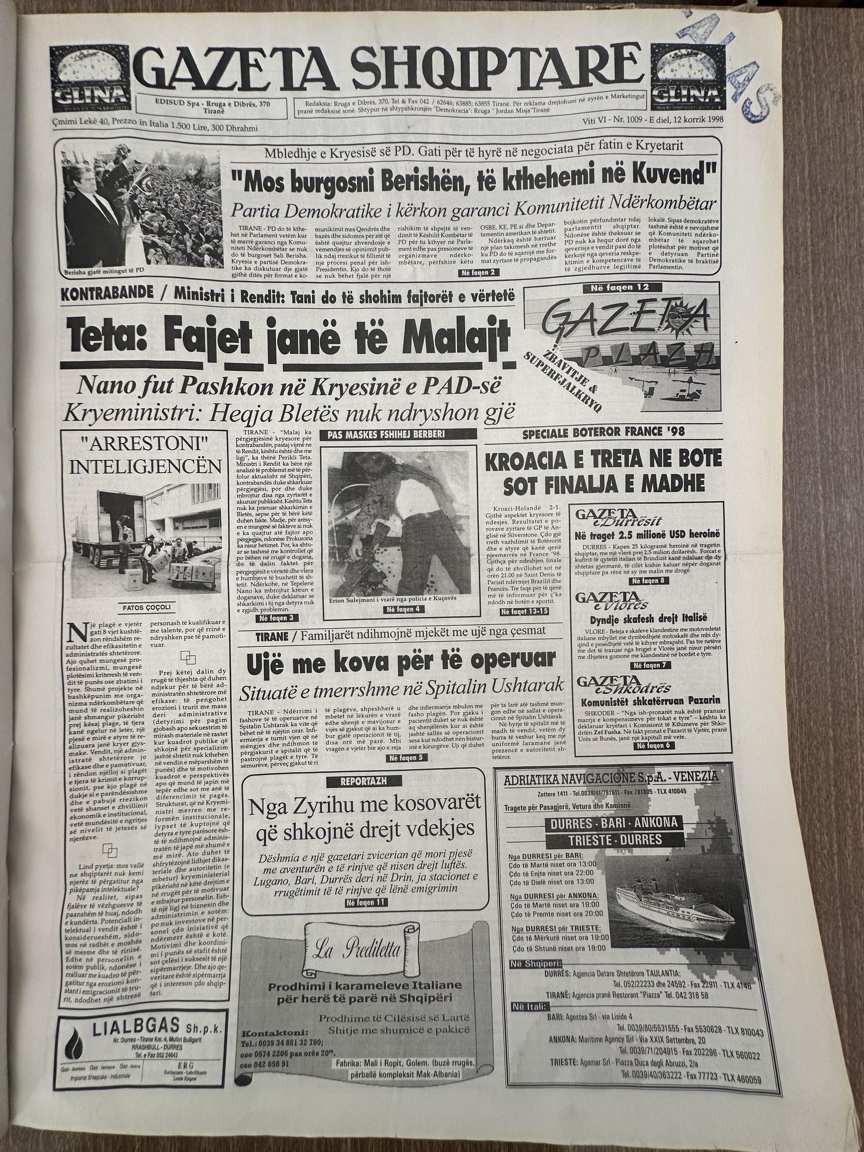 Gazeta Shqiptare 1998-07-12