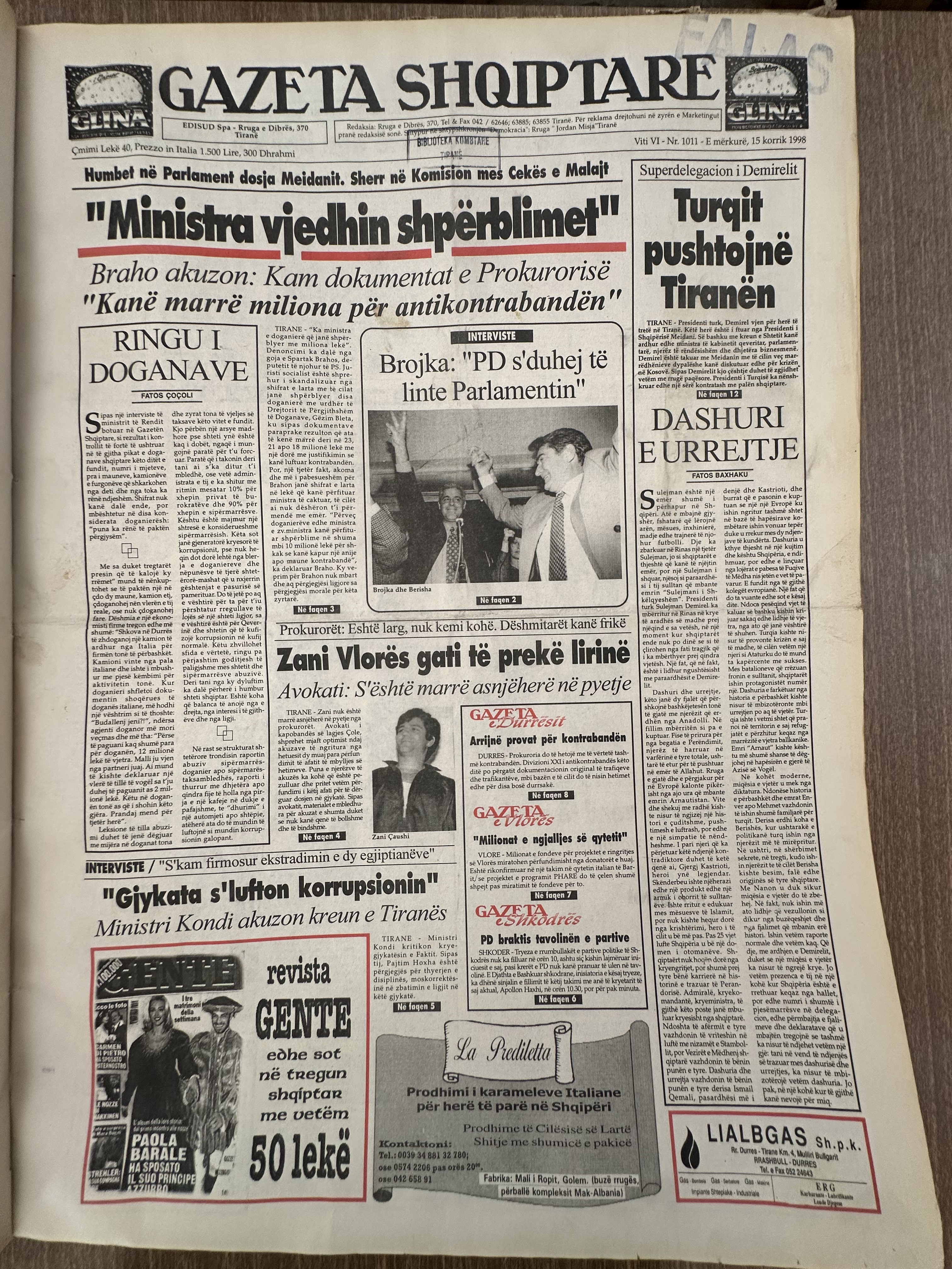 Gazeta Shqiptare 1998-07-15