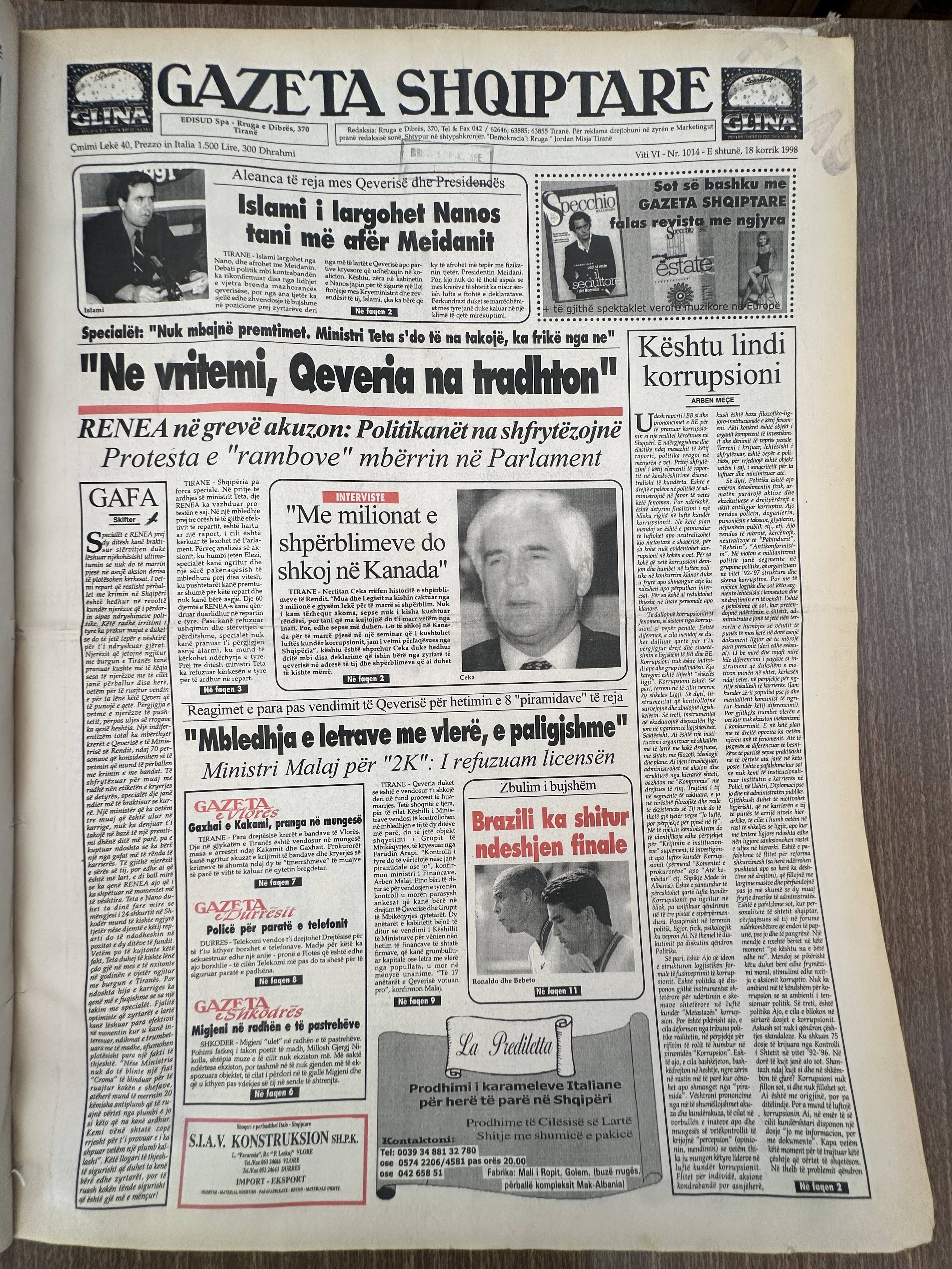 Gazeta Shqiptare 1998-07-18