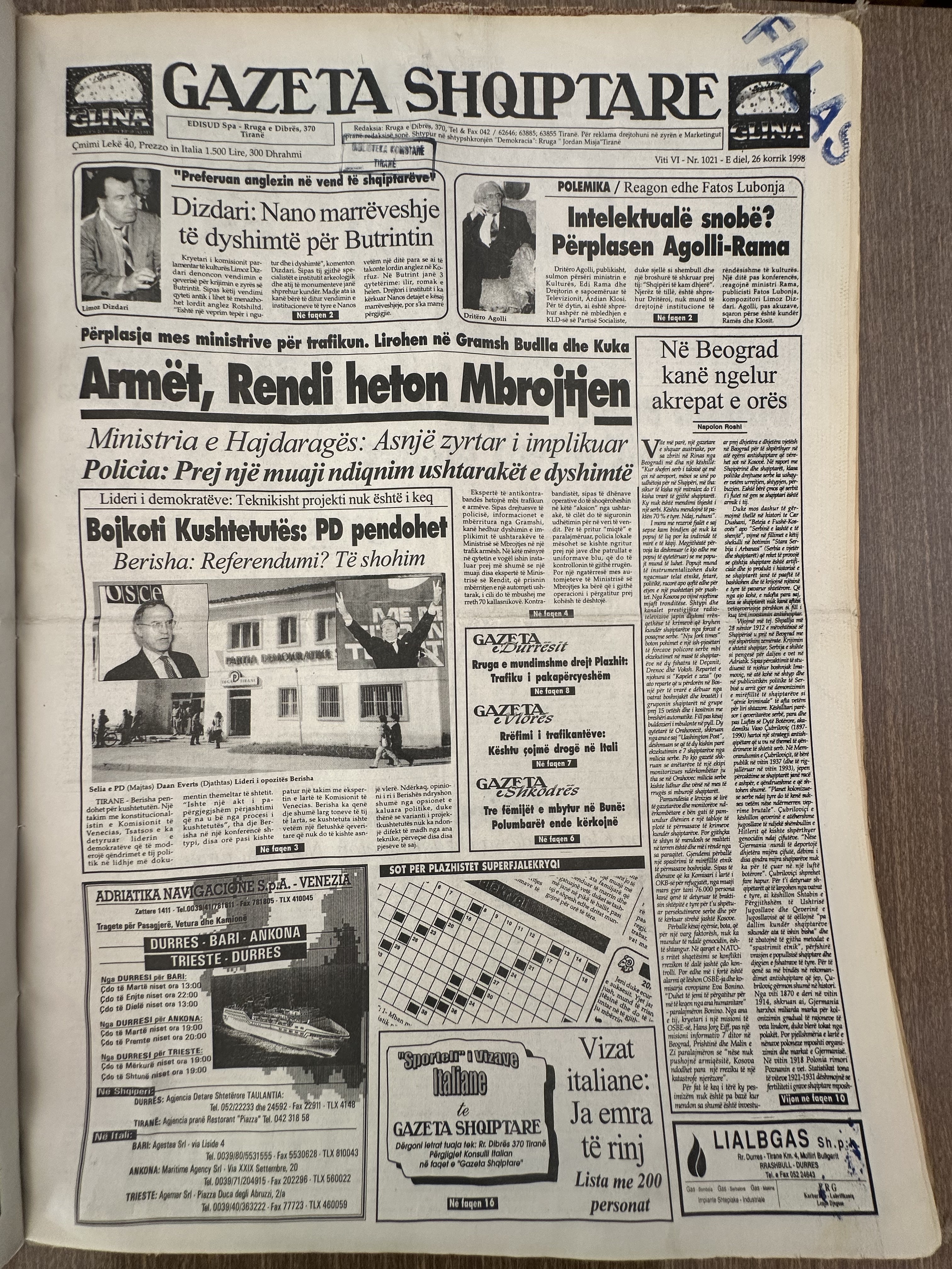 Gazeta Shqiptare 1998-07-26