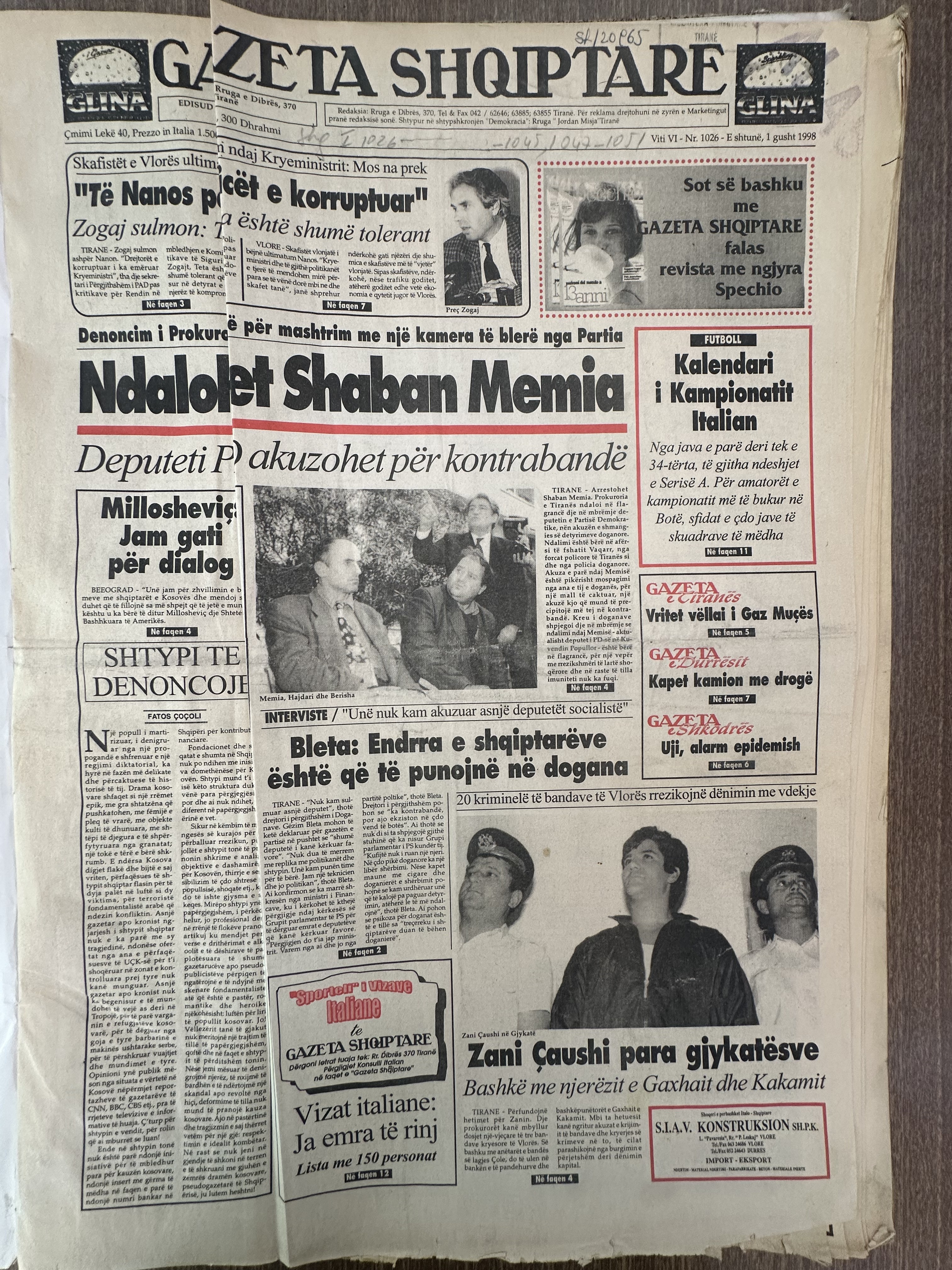 Gazeta Shqiptare 1998-08-01